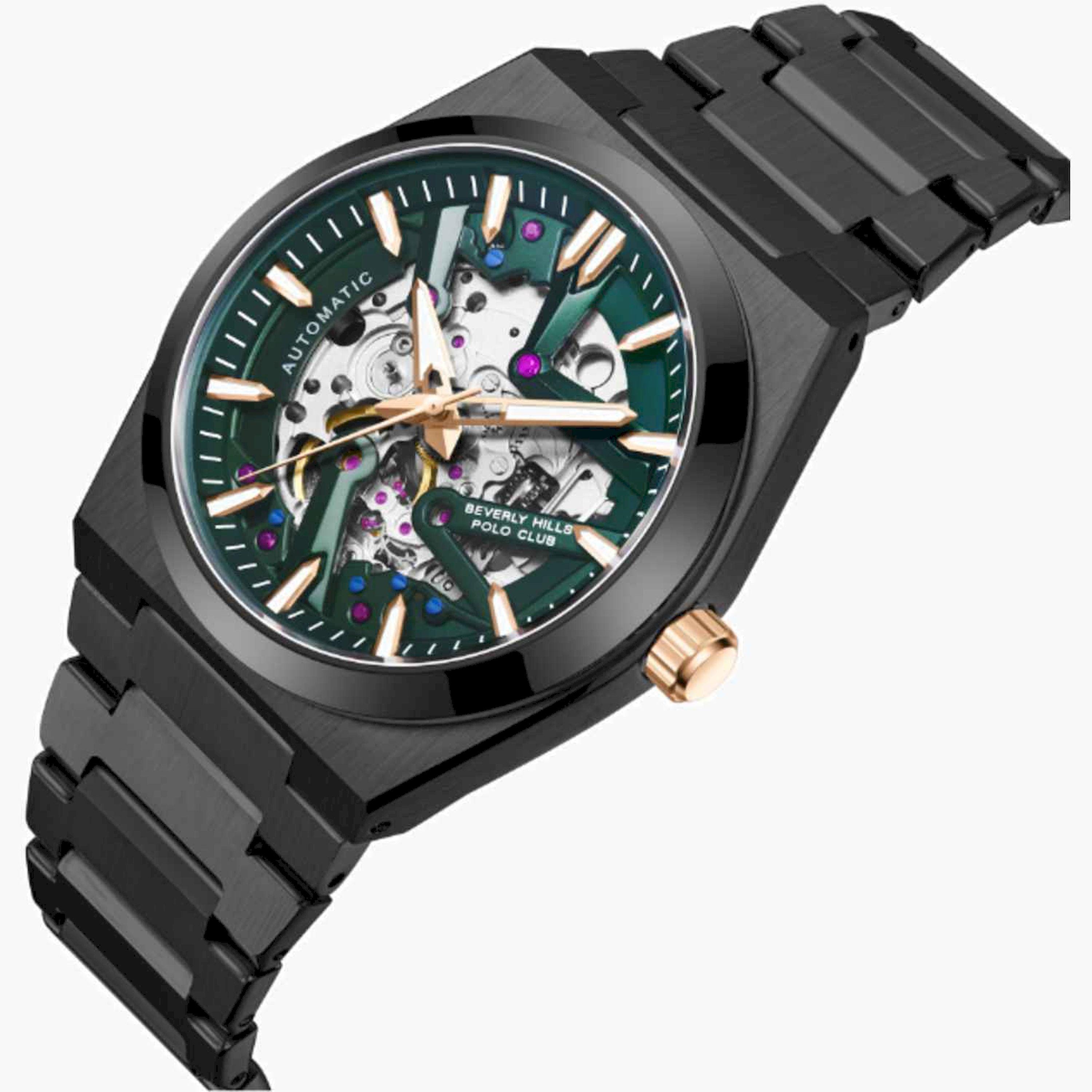 Beverly Hills Polo Club Men's 43MM Black Automatic Metal Strap Watch | BP3731X.070-men-watchesandjewellery-watches-image-4