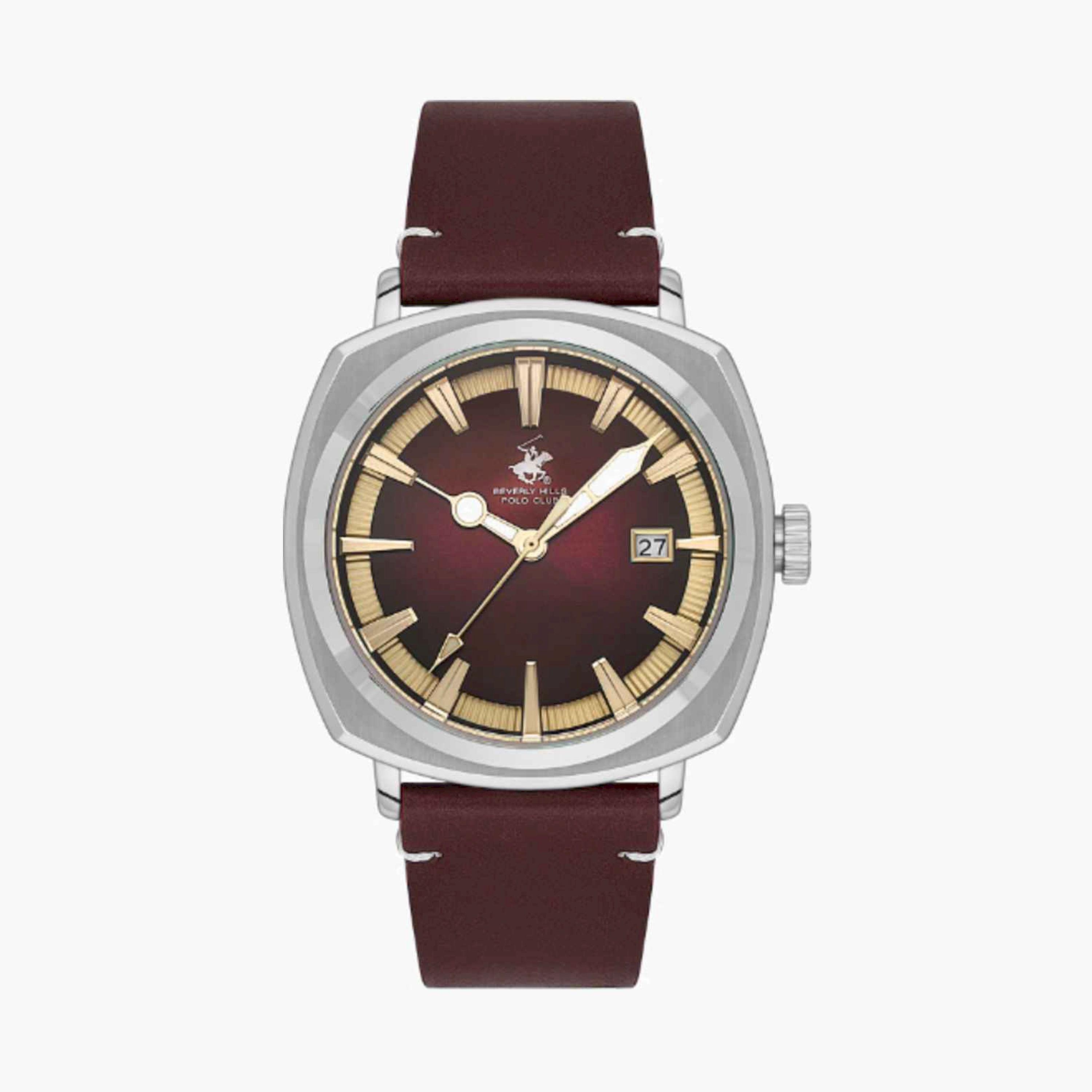 Beverly Hills Polo Club Men's 43MM Brown Analog Leather Strap Watch | BP3732X.342-men-watchesandjewellery-watches-image-1