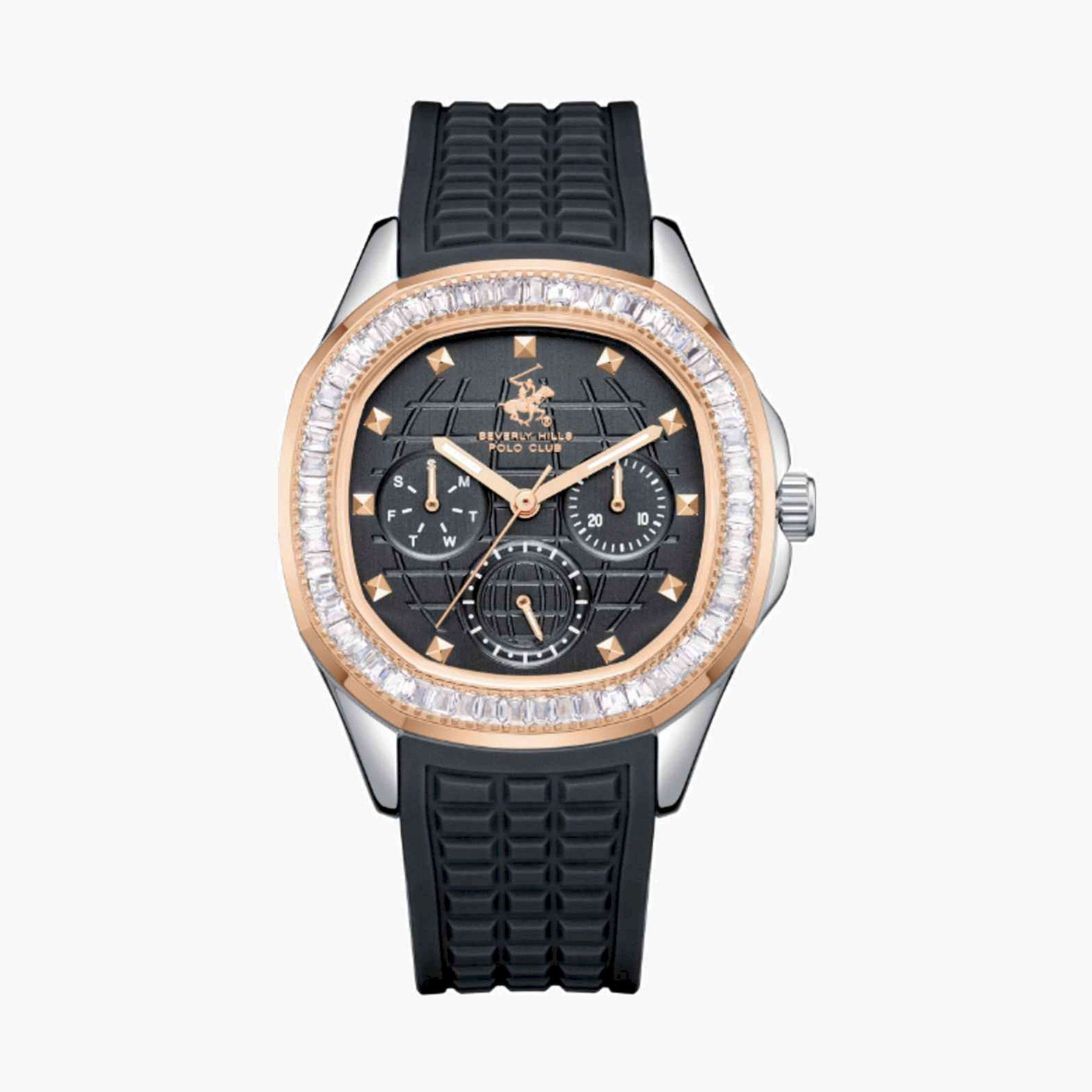 بيفرلي هيلز بولو كلوب- ساعة نسائية كرونوغراف سيليكون لون أسود  37مم | BP3735C.551-women-watchesandjewellery-watches-image-1