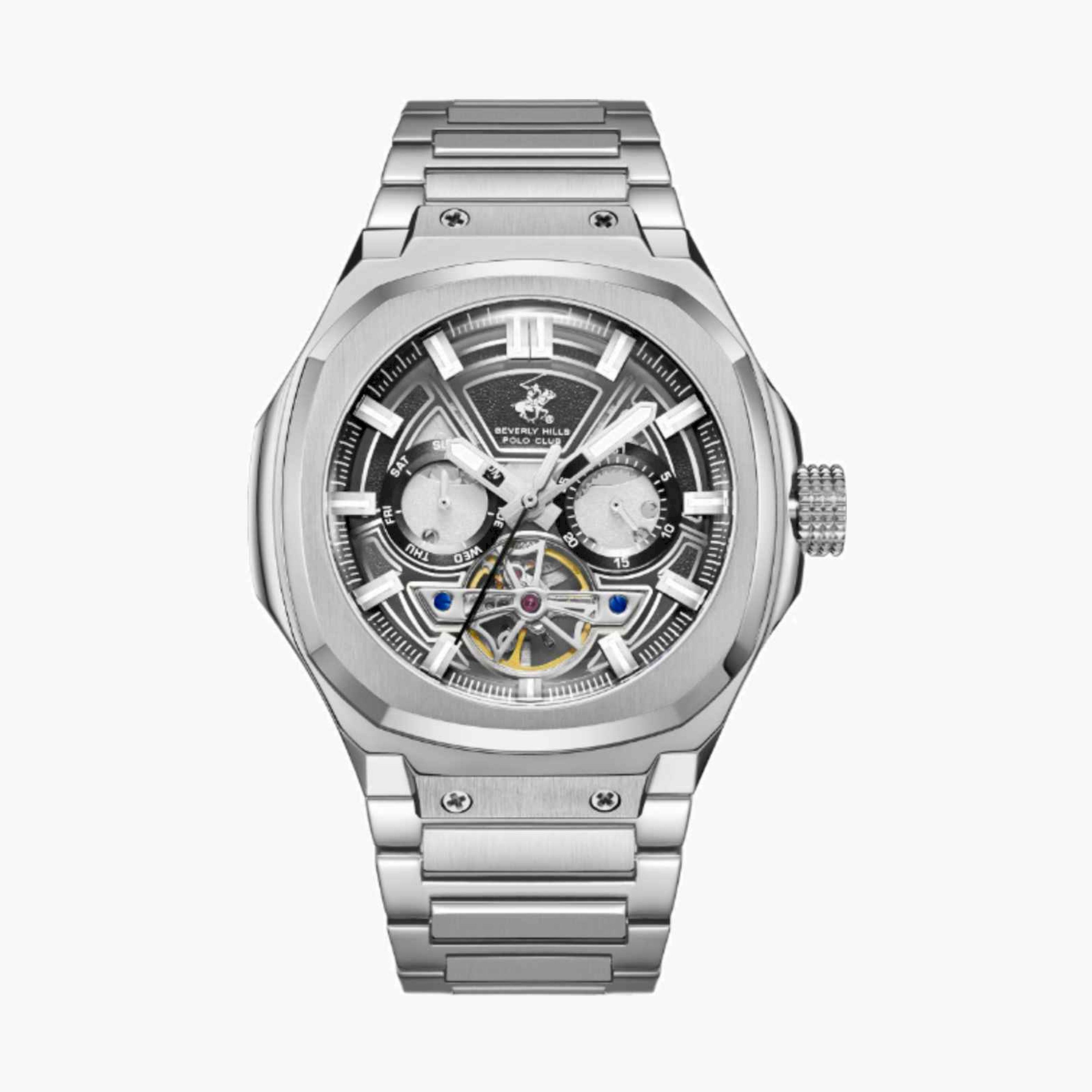 بيفرلي هيلز بولو كلوب- ساعة رجالية كرونوغراف معدنية لون فضي  46مم | BP3749X.350-men-watchesandjewellery-watches-image-1