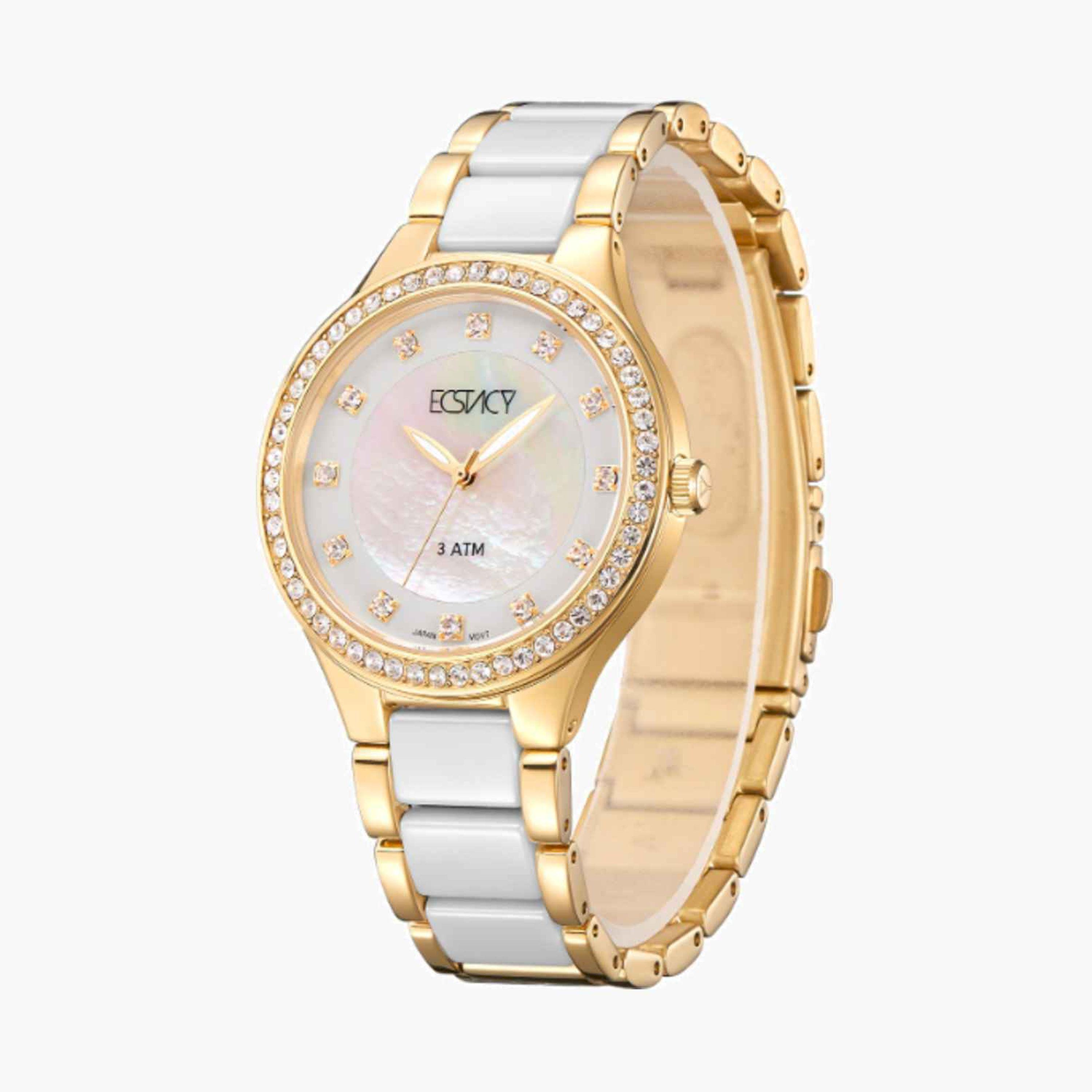 Ecstacy Women's 36MM Multicolour Analog Stainless Steel Strap Watch | E9511-GCWM-women-watchesandjewellery-watches-image-2