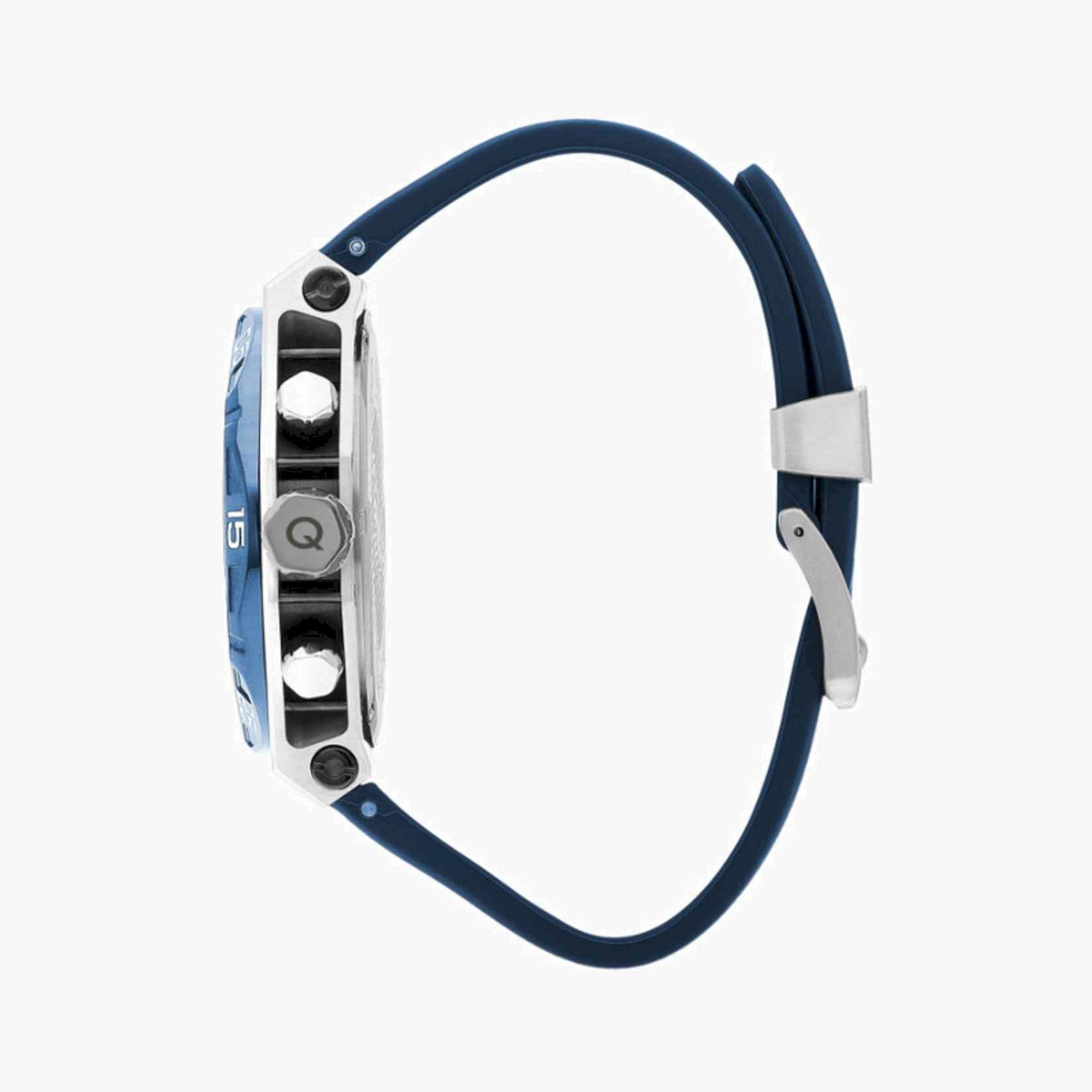 Quantum Men's 50MM Blue Chronograph Silicone Strap Watch | HNG1066.399-men-watchesandjewellery-watches-image-2