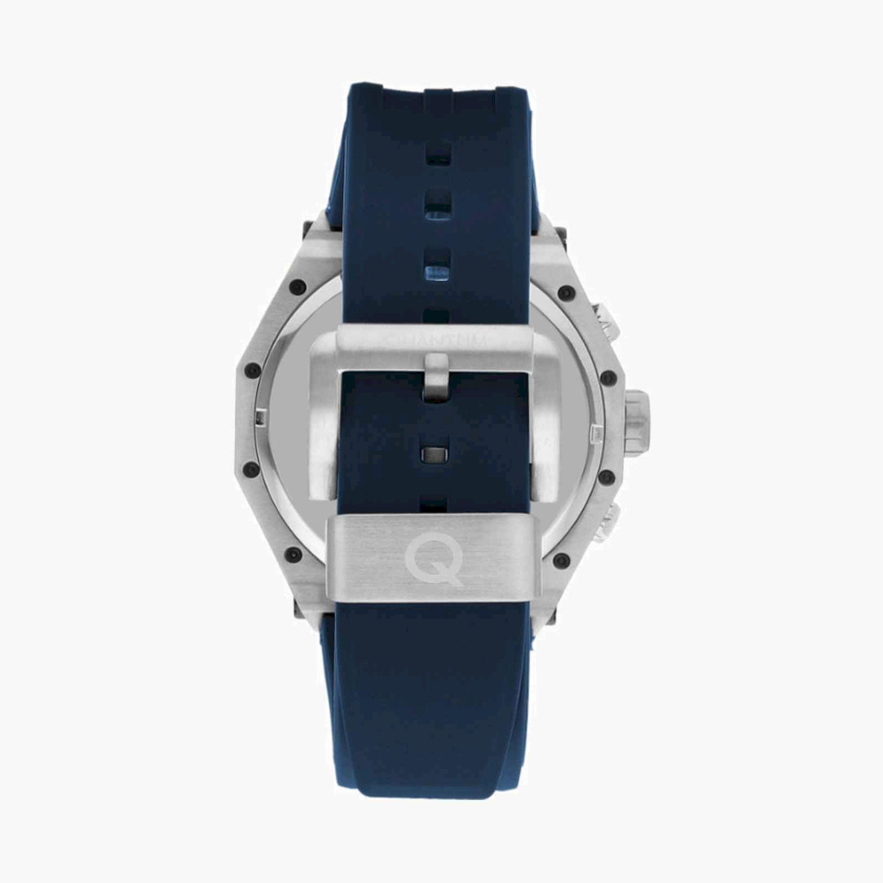 Quantum Men's 50MM Blue Chronograph Silicone Strap Watch | HNG1066.399-men-watchesandjewellery-watches-image-3