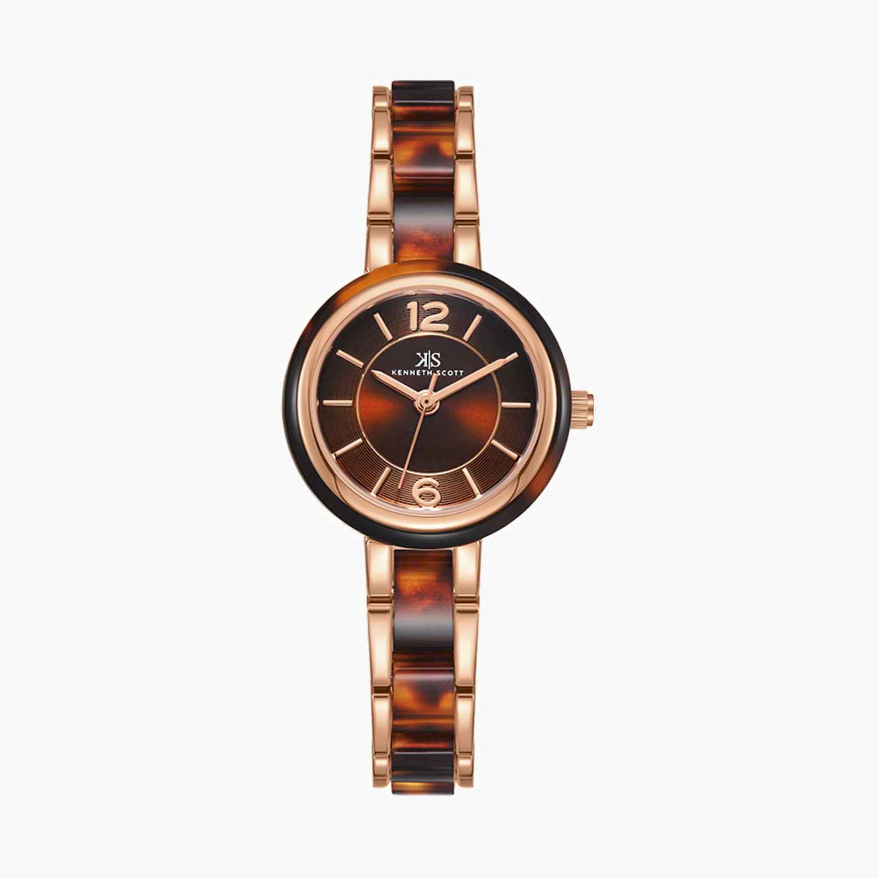 Kenneth Scott Women's 27MM Multicolour Analog Metal Strap Watch | K24501-RCDD-women-watchesandjewellery-watches-image-1