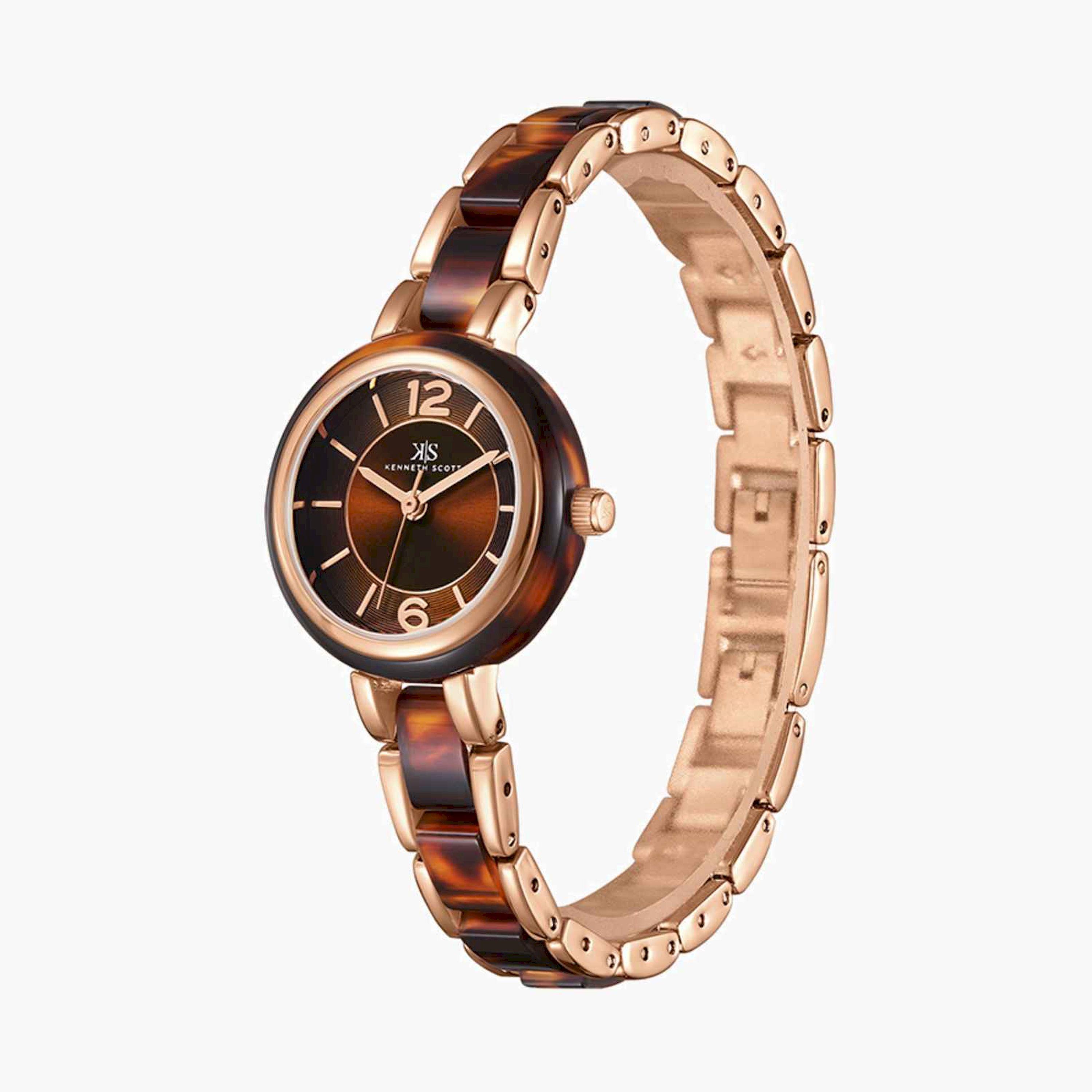 Kenneth Scott Women's 27MM Multicolour Analog Metal Strap Watch | K24501-RCDD-women-watchesandjewellery-watches-image-2