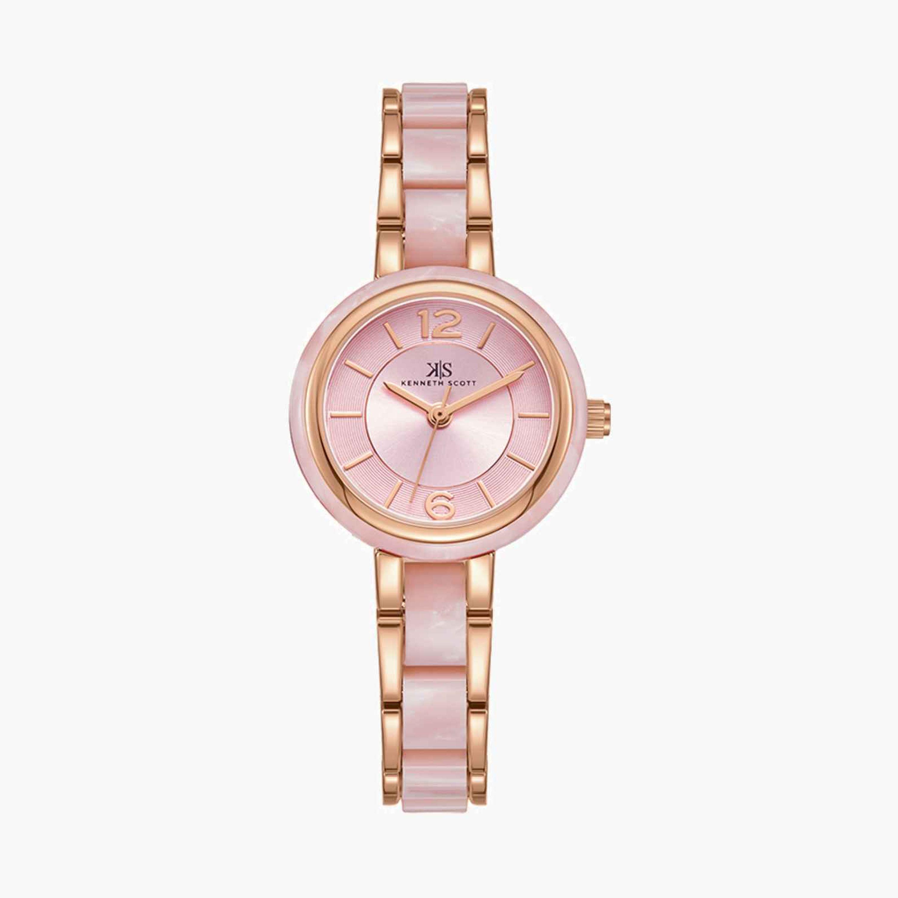 Kenneth Scott Women's 27MM Multicolour Analog Metal Strap Watch | K24501-RCPP-women-watchesandjewellery-watches-image-1