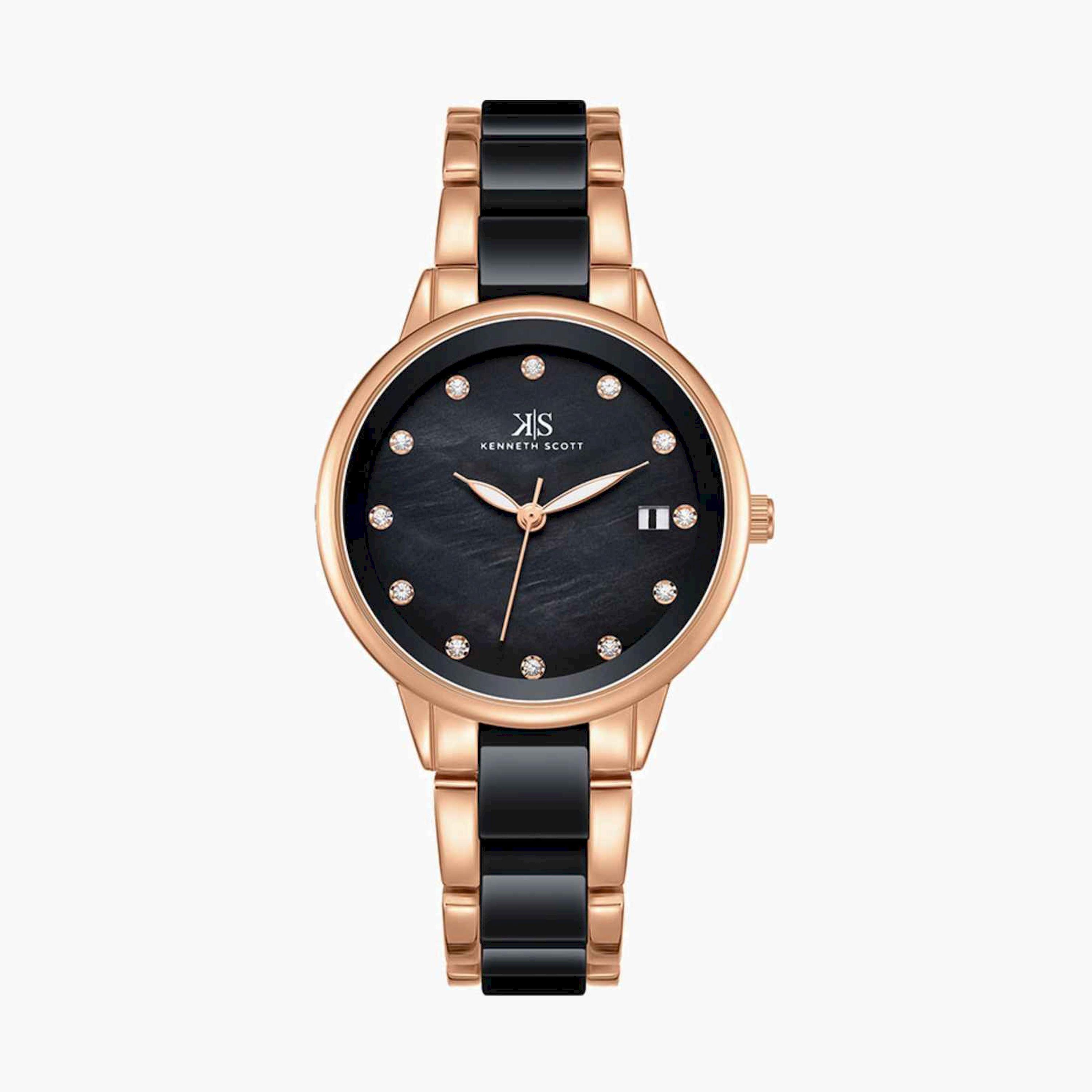 Kenneth Scott Women's 35MM Multicolour Analog Metal Strap Watch | K24503-RCBM-women-watchesandjewellery-watches-image-1