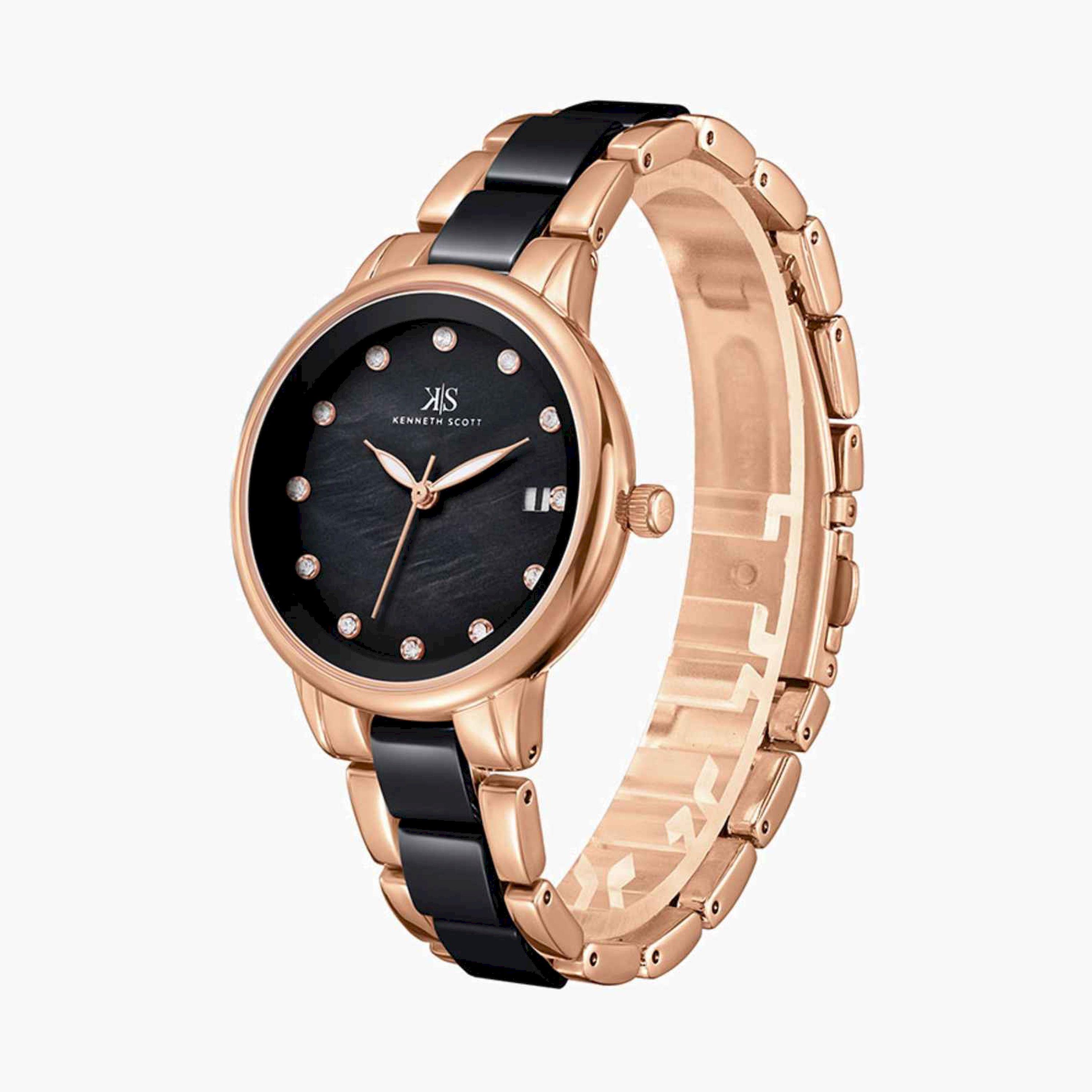 Kenneth Scott Women's 35MM Multicolour Analog Metal Strap Watch | K24503-RCBM-women-watchesandjewellery-watches-image-2