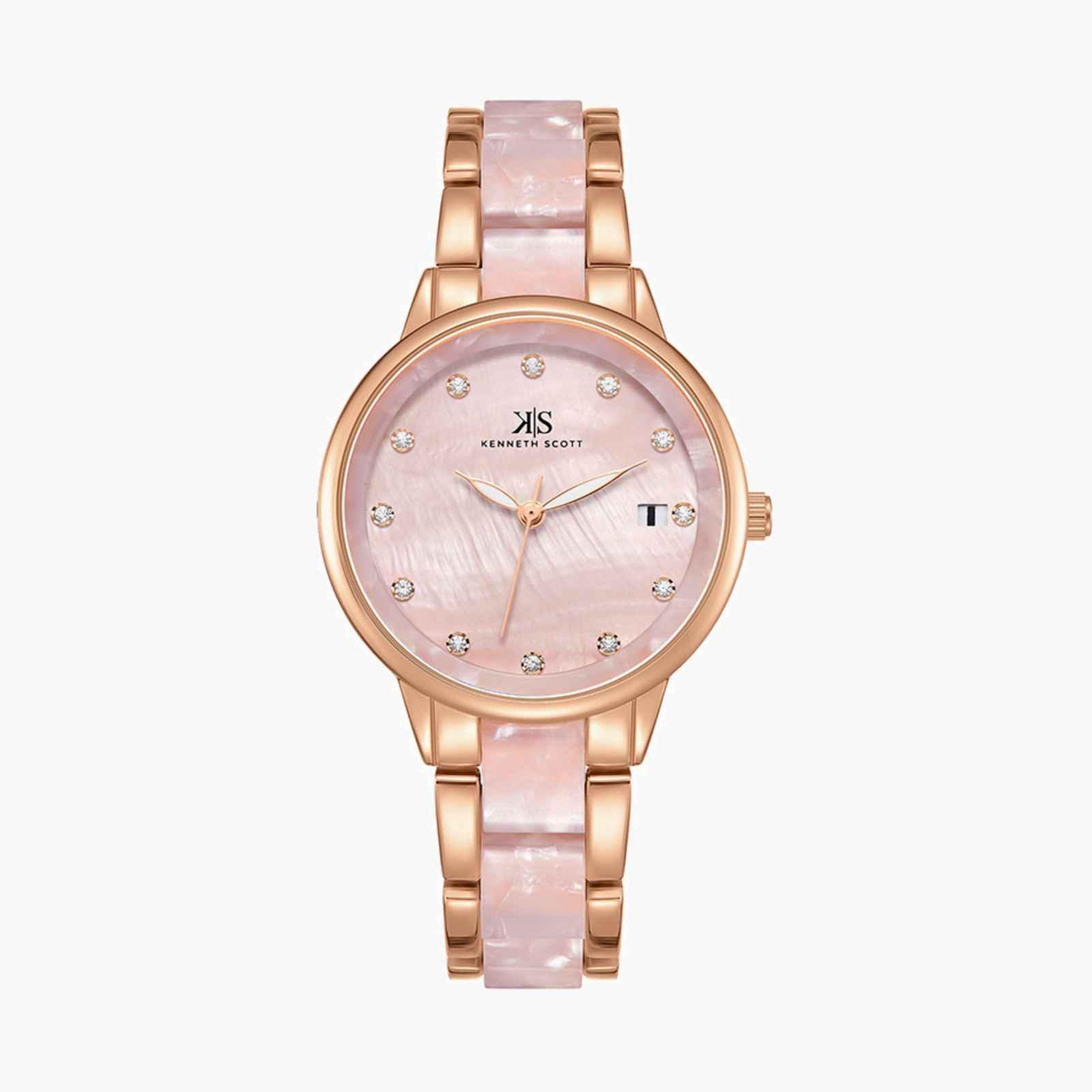 Kenneth Scott Women's 35MM Multicolour Analog Metal Strap Watch | K24503-RCPM-women-watchesandjewellery-watches-image-2