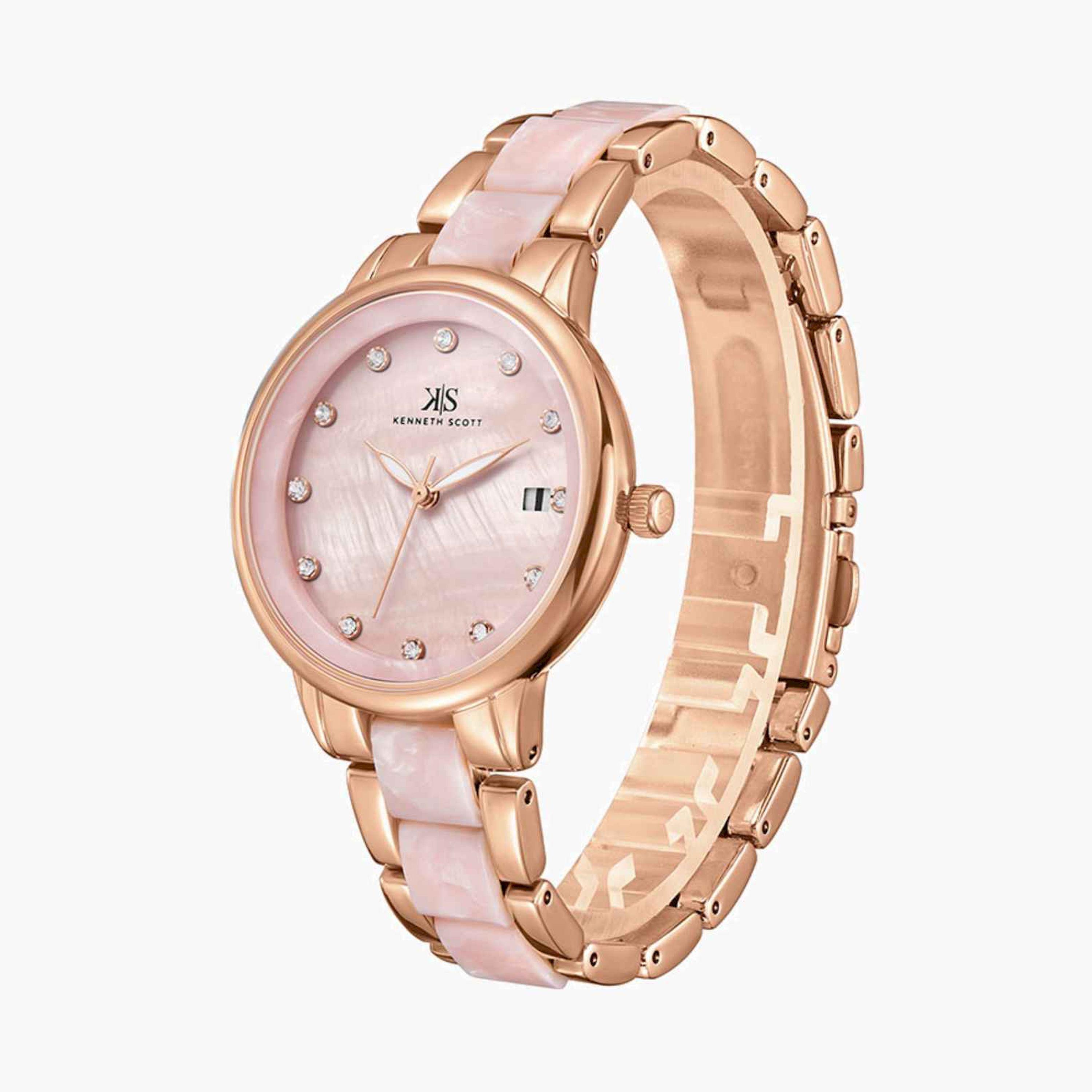 Kenneth Scott Women's 35MM Multicolour Analog Metal Strap Watch | K24503-RCPM-women-watchesandjewellery-watches-image-3