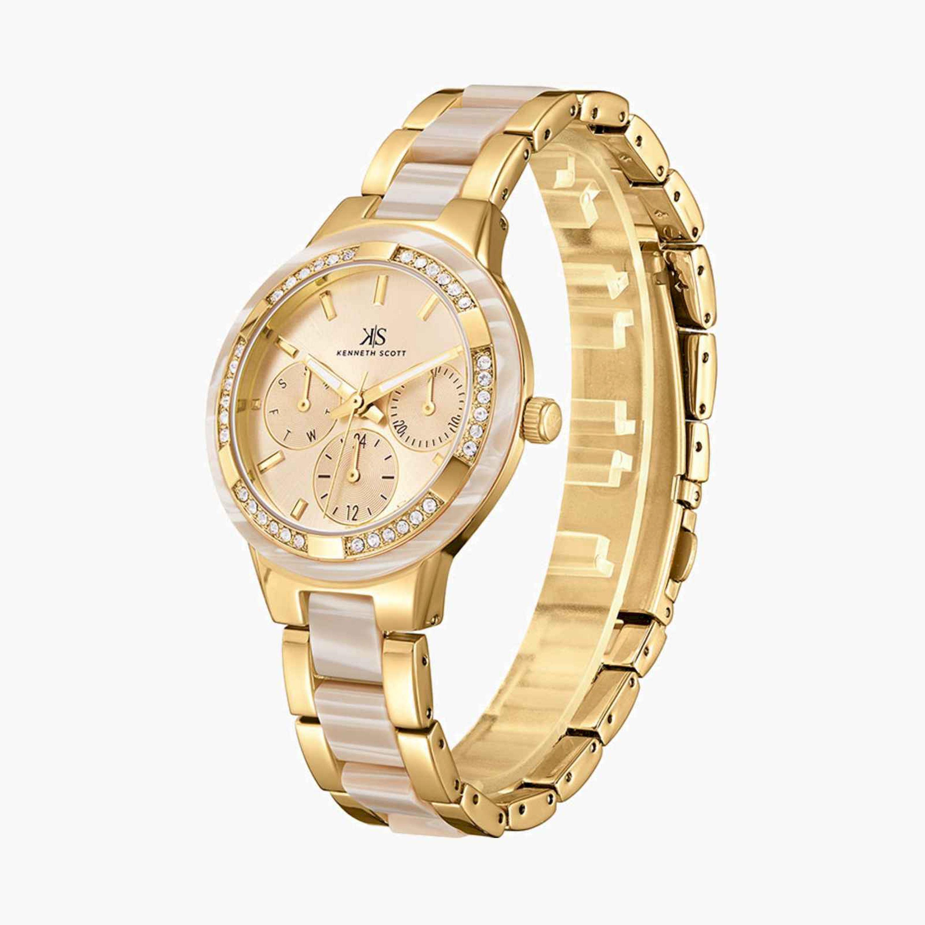 Kenneth Scott Women's 36MM Multicolour Analog Metal Strap Watch | K24604-GCCI-women-watchesandjewellery-watches-image-2