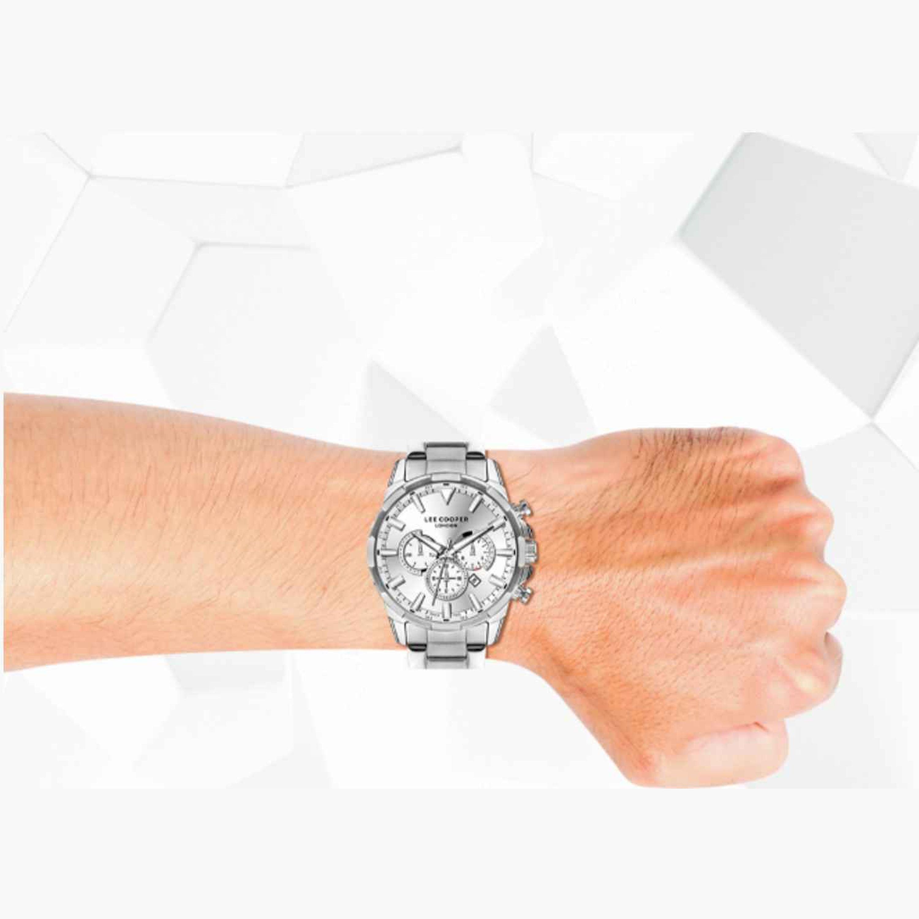 Lee Cooper Men's 46MM Silver Chronograph Metal Strap Watch | LC07385.330-men-watchesandjewellery-watches-image-8