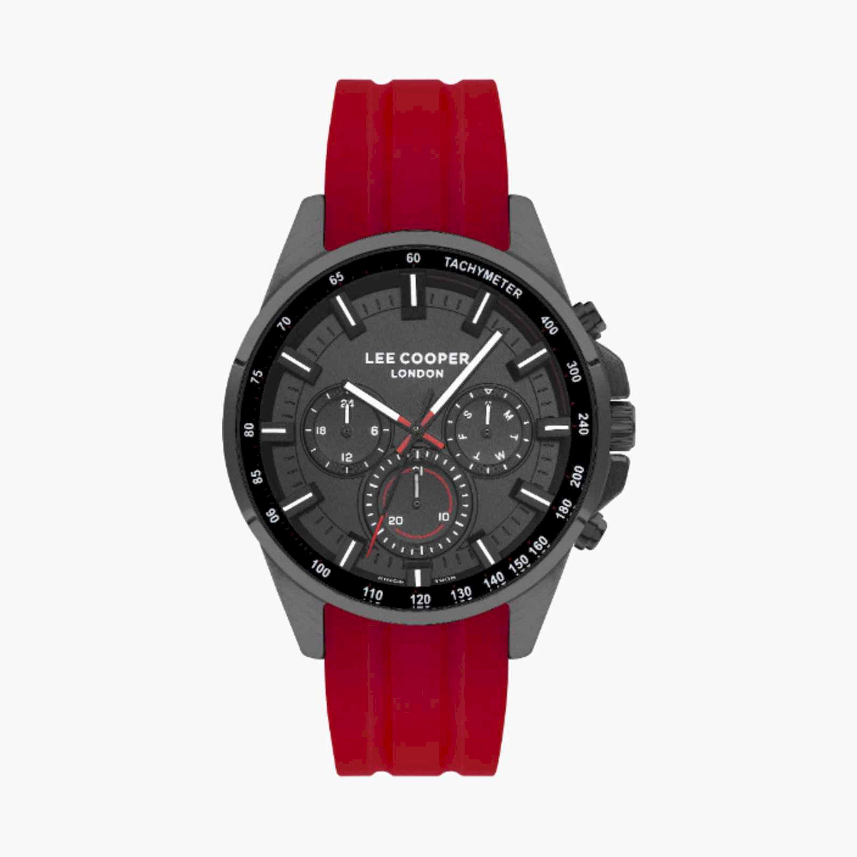 لي كوبر- ساعة رجالية كرونوغراف سيليكون لون أحمر  46مم | LC07635.658-men-watchesandjewellery-watches-image-1