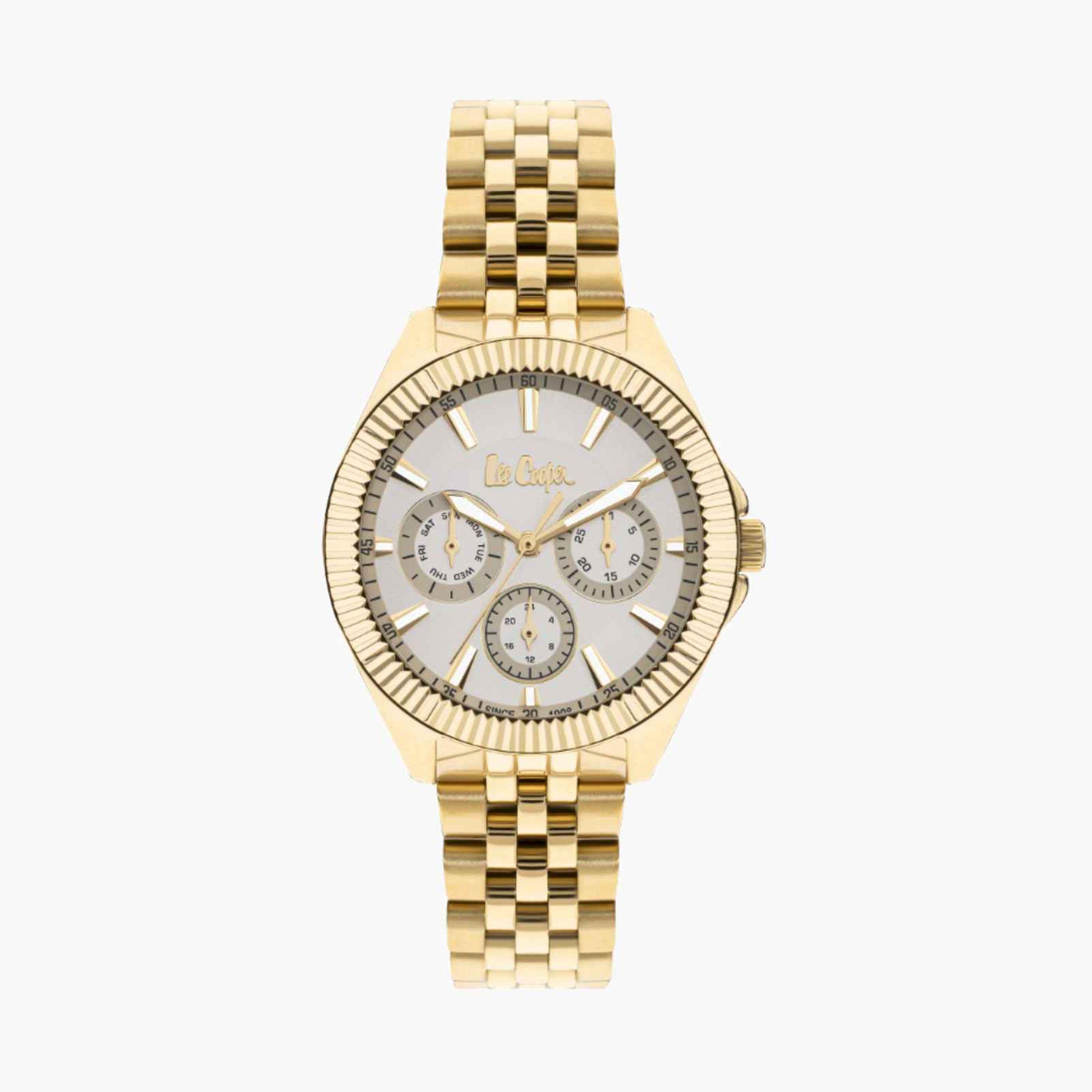لي كوبر- ساعة نسائية كرونوغراف معدنية لون ذهبي  36مم | LC07837.130-women-watchesandjewellery-watches-image-1