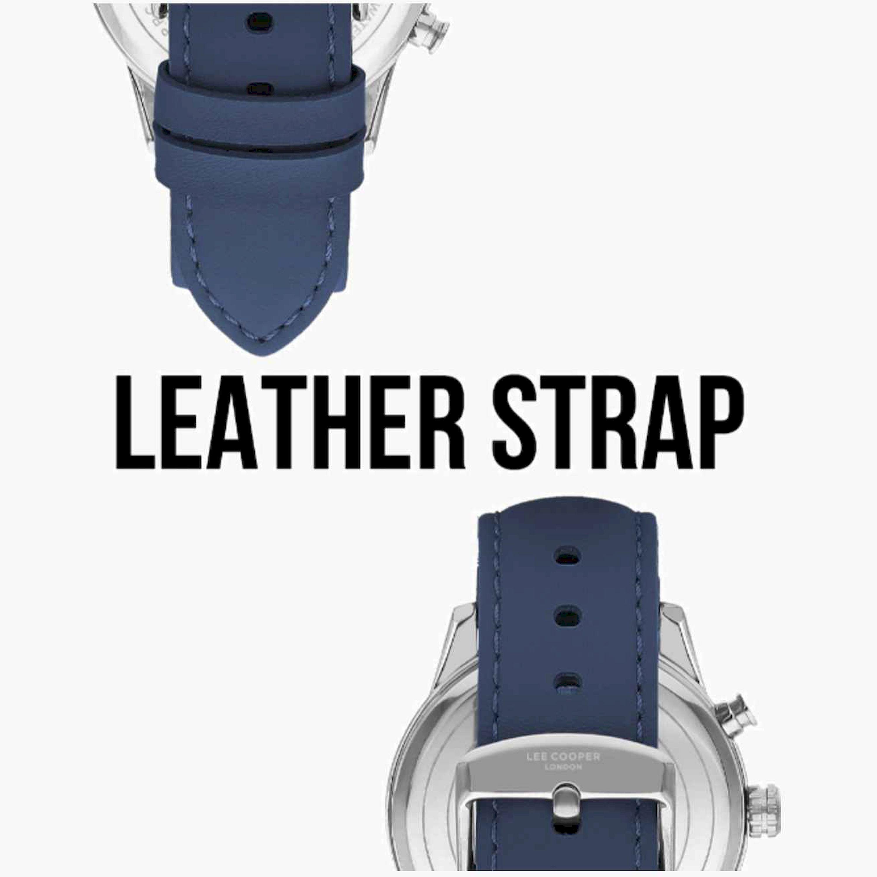Lee Cooper Men's 45MM Blue Chronograph Leather Strap Watch | LC07855.399-men-watchesandjewellery-watches-image-5