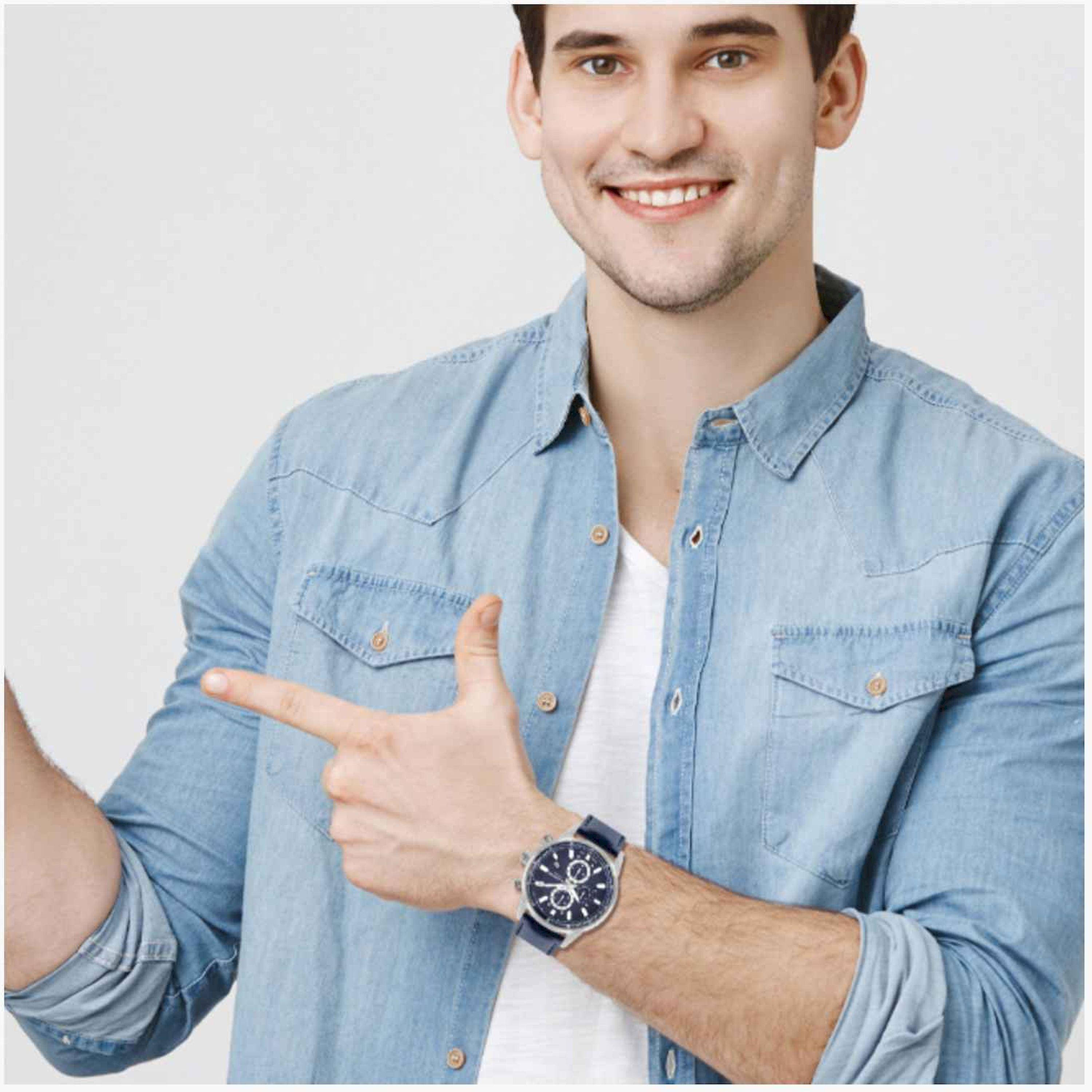 Lee Cooper Men's 45MM Blue Chronograph Leather Strap Watch | LC07855.399-men-watchesandjewellery-watches-image-6