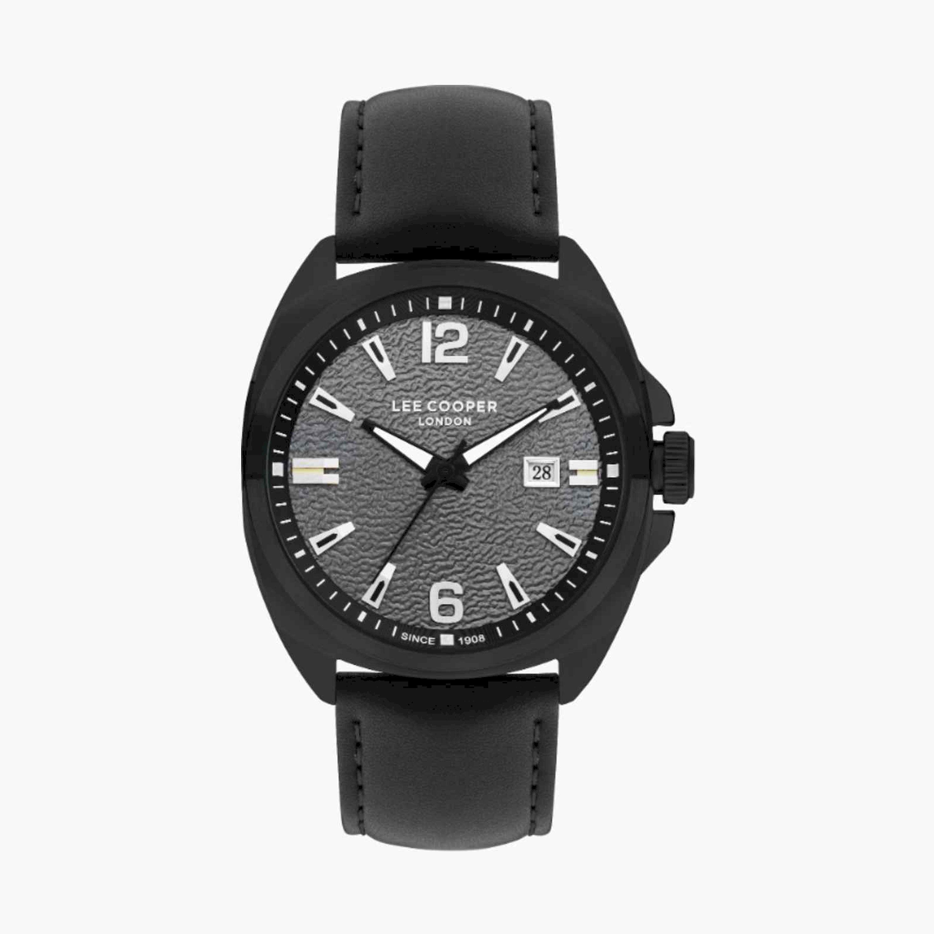 لي كوبر- ساعة رجالية تناظرية جلدية لون أسود  45مم | LC07858.651-men-watchesandjewellery-watches-image-1
