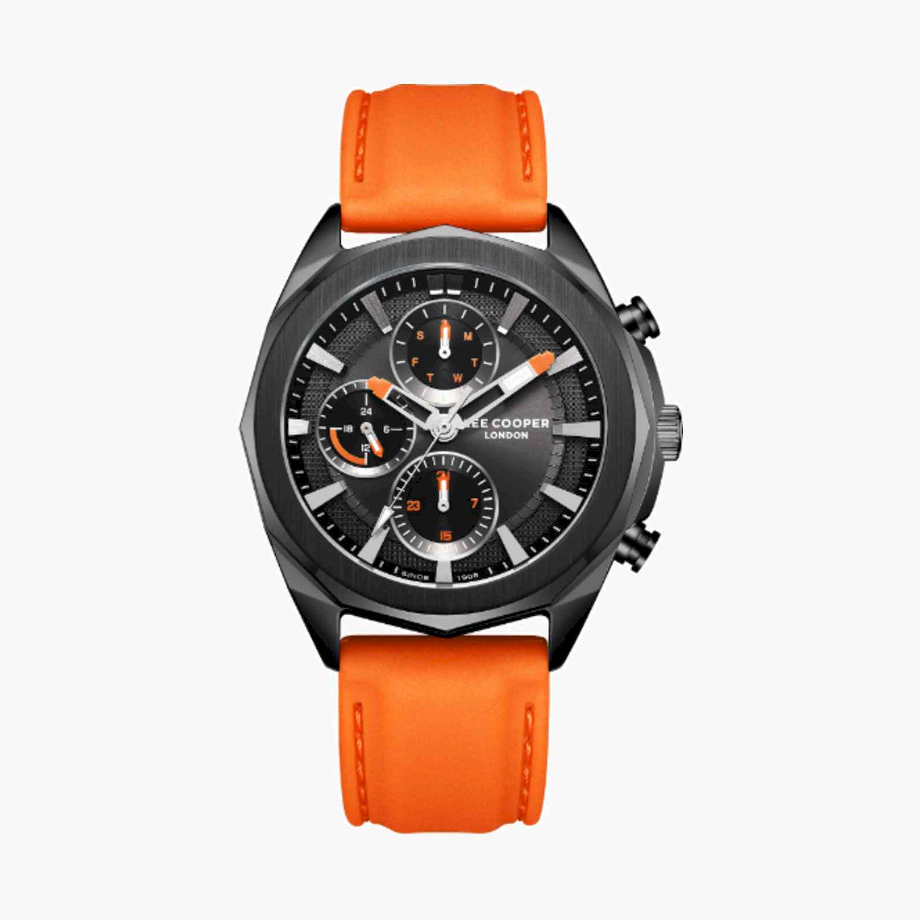 لي كوبر- ساعة رجالية كرونوغراف سيليكون لون برتقالي  44مم | LC07990.068-men-watchesandjewellery-watches-image-1