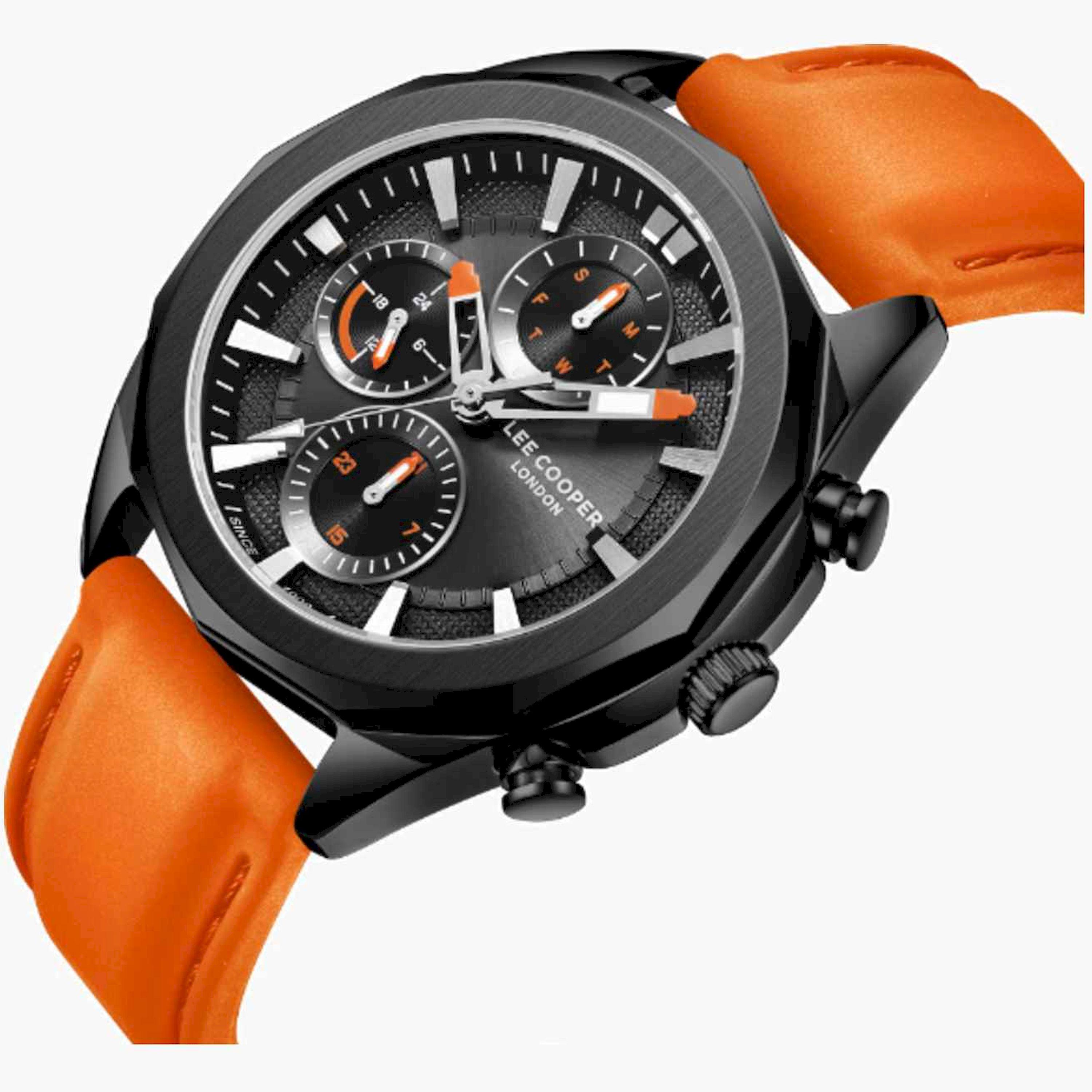 لي كوبر- ساعة رجالية كرونوغراف سيليكون لون برتقالي  44مم | LC07990.068-men-watchesandjewellery-watches-image-4