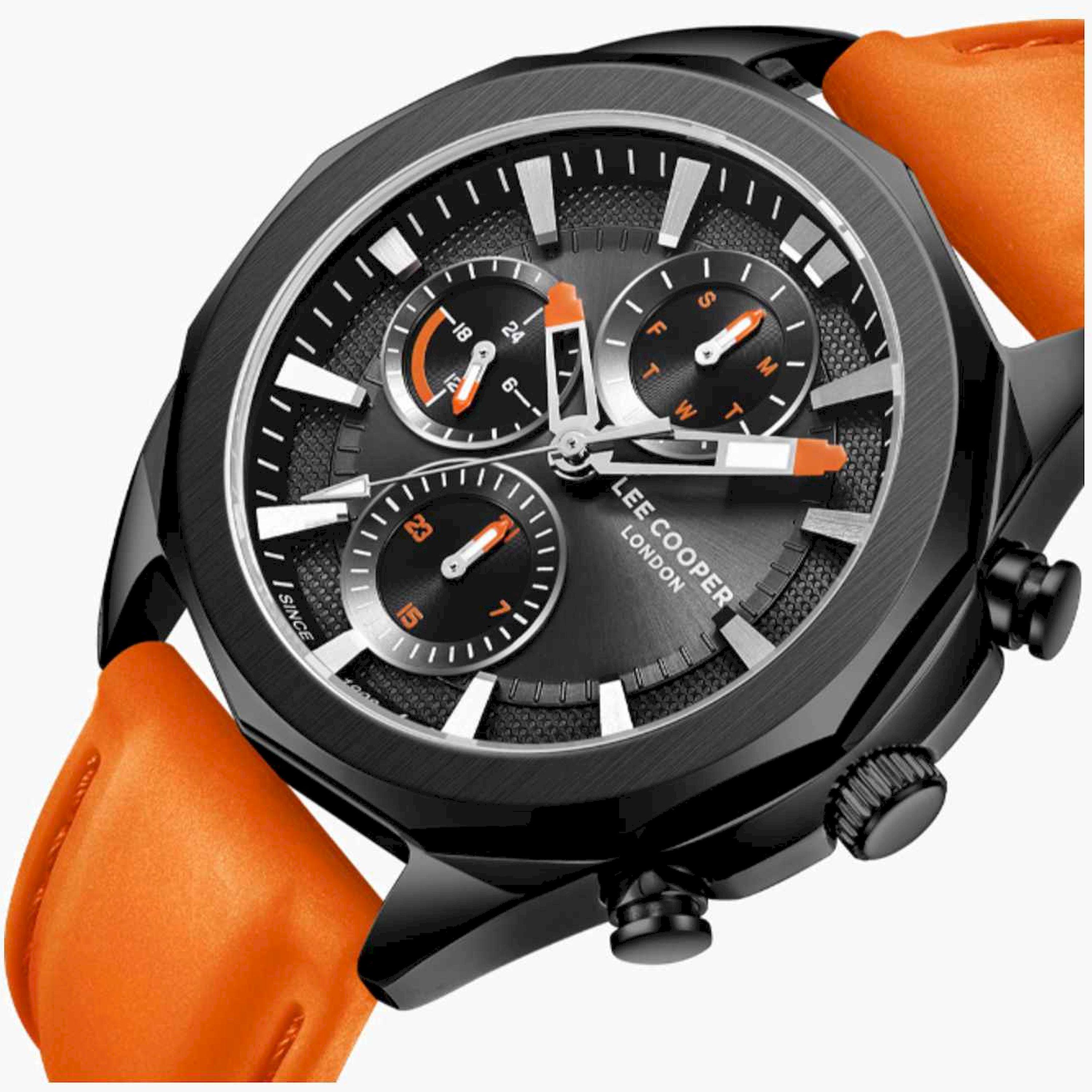 لي كوبر- ساعة رجالية كرونوغراف سيليكون لون برتقالي  44مم | LC07990.068-men-watchesandjewellery-watches-image-6