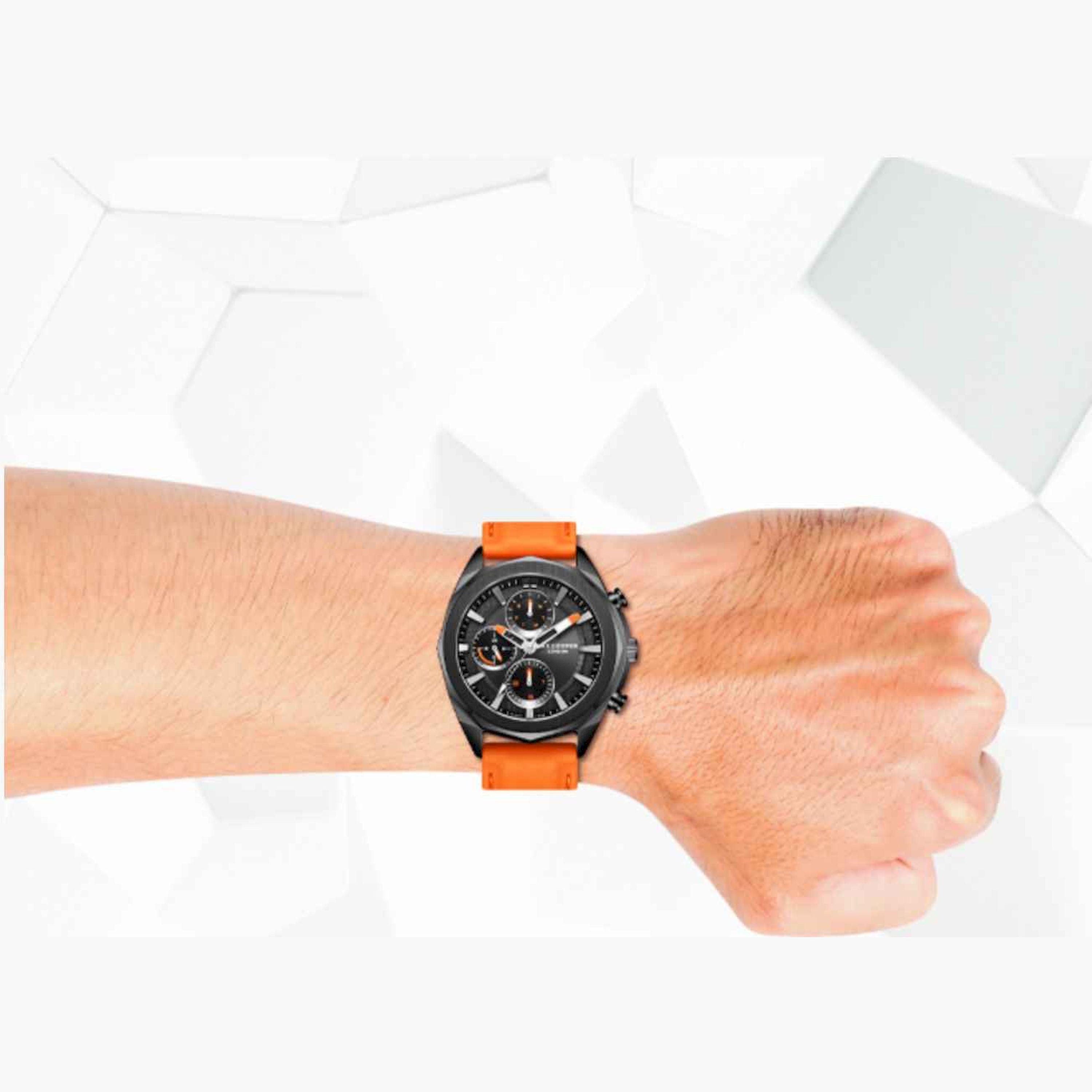 لي كوبر- ساعة رجالية كرونوغراف سيليكون لون برتقالي  44مم | LC07990.068-men-watchesandjewellery-watches-image-9