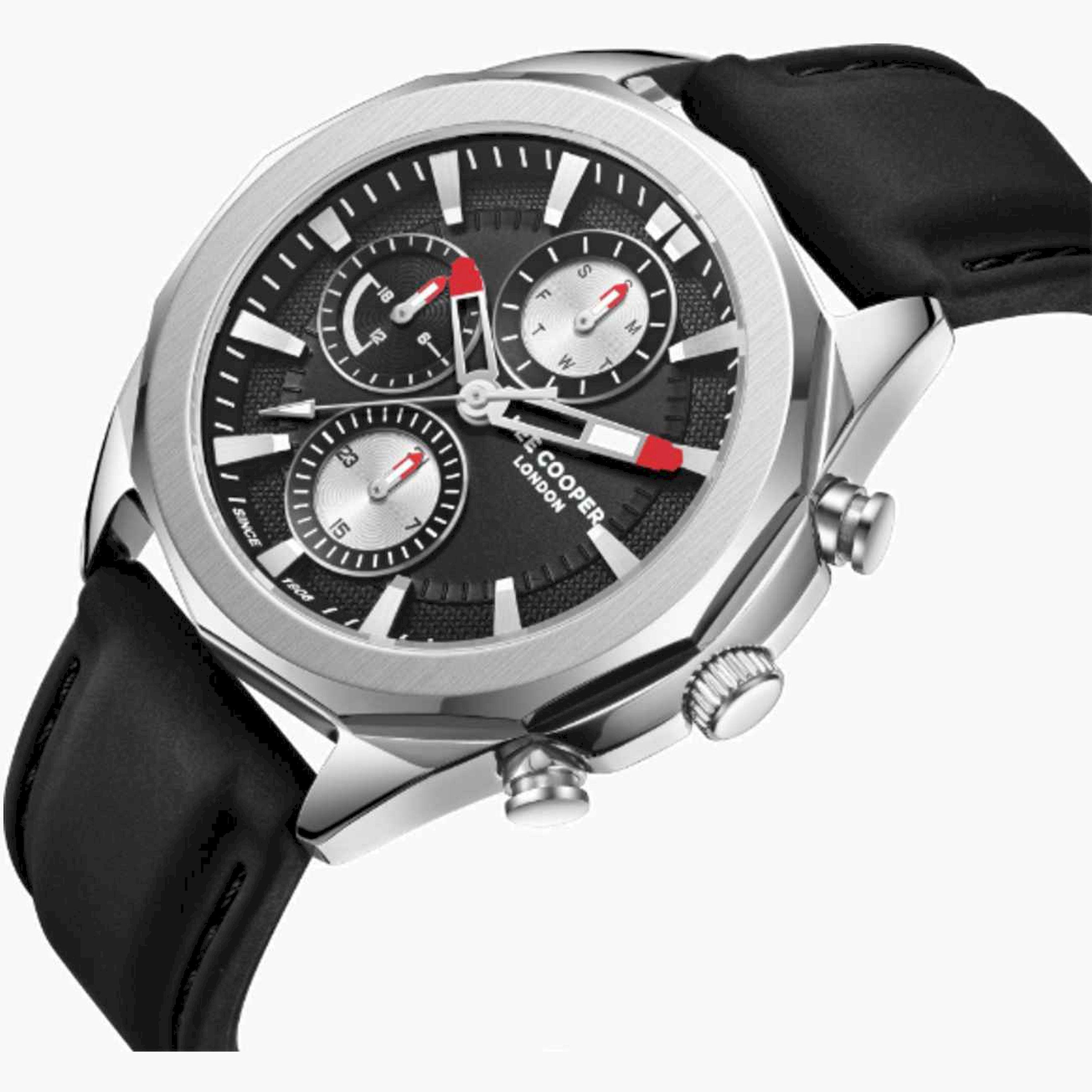 Lee Cooper Men's 44MM Black Chronograph Silicone Strap Watch | LC07990.351-men-watchesandjewellery-watches-image-2