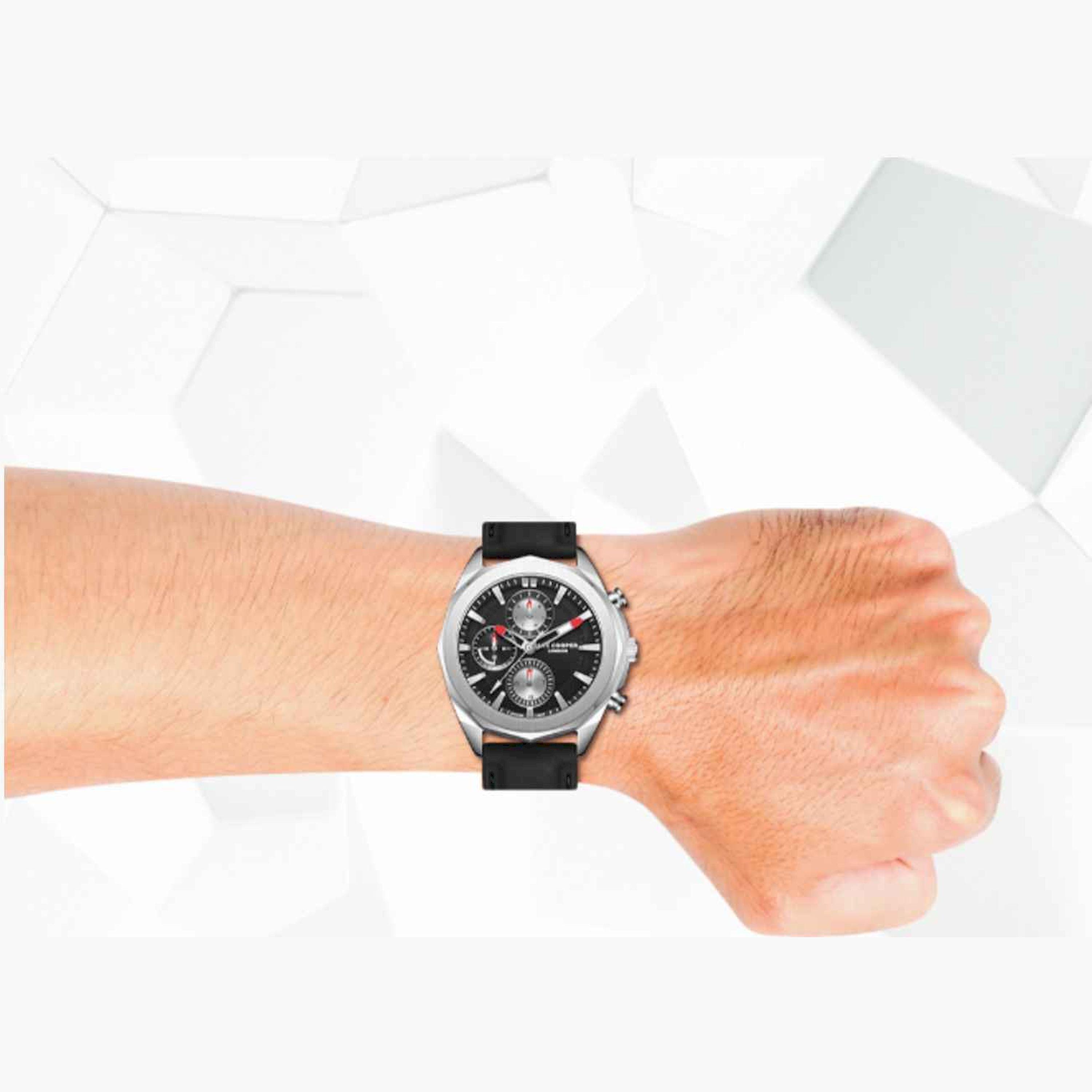 Lee Cooper Men's 44MM Black Chronograph Silicone Strap Watch | LC07990.351-men-watchesandjewellery-watches-image-9