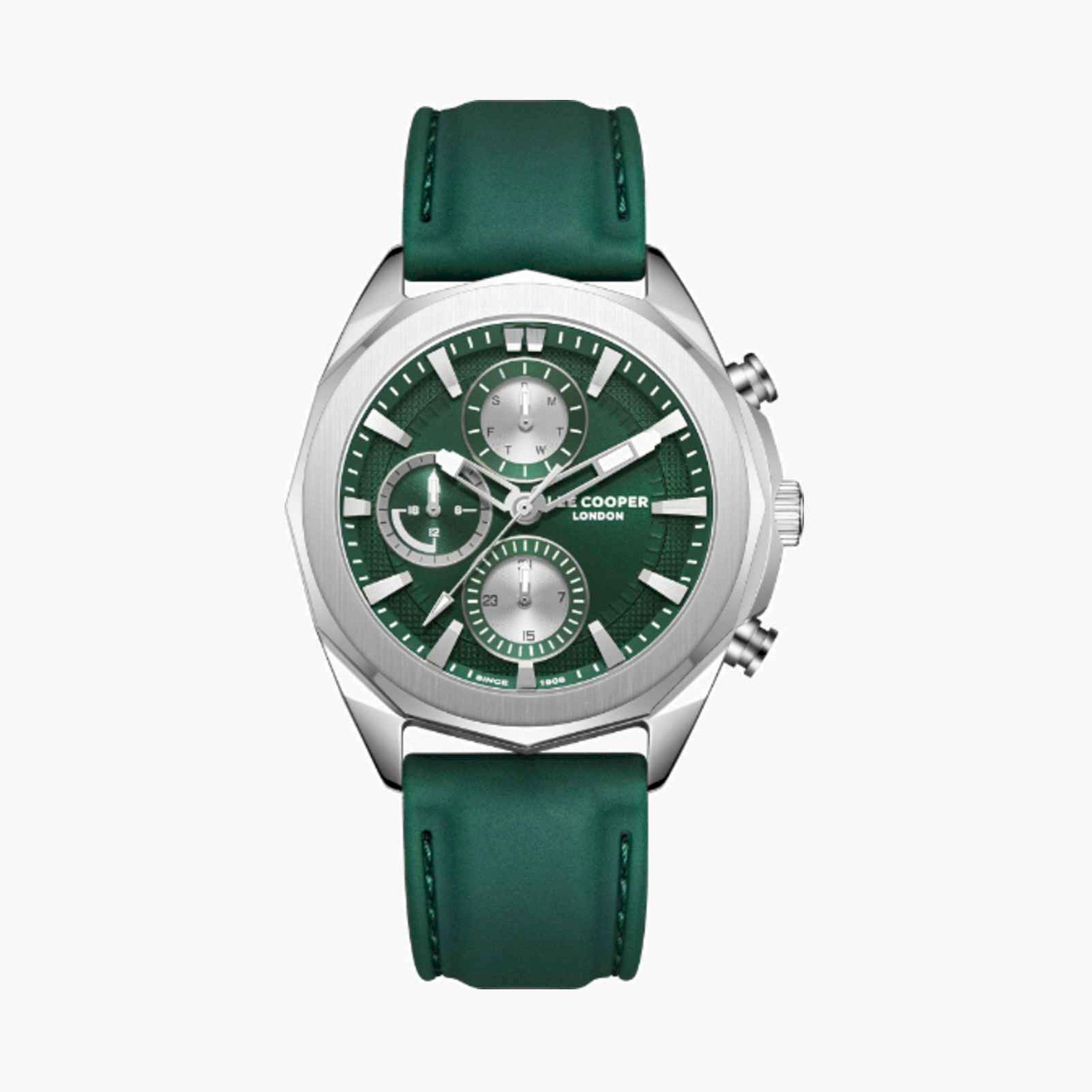 Lee Cooper Men's 44MM Green Chronograph Silicone Strap Watch | LC07990.377-men-watchesandjewellery-watches-image-1