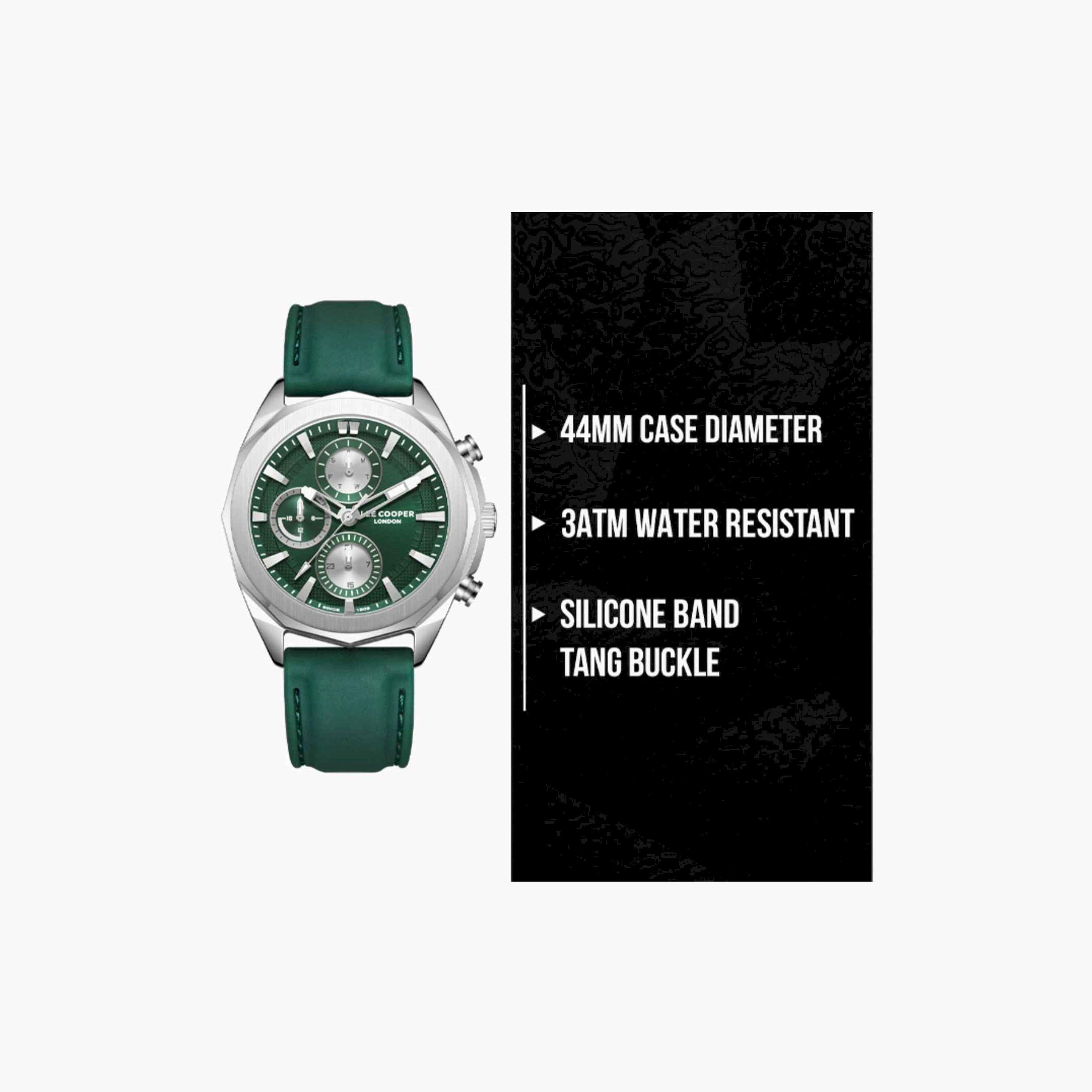 Lee Cooper Men's 44MM Green Chronograph Silicone Strap Watch | LC07990.377-men-watchesandjewellery-watches-image-10