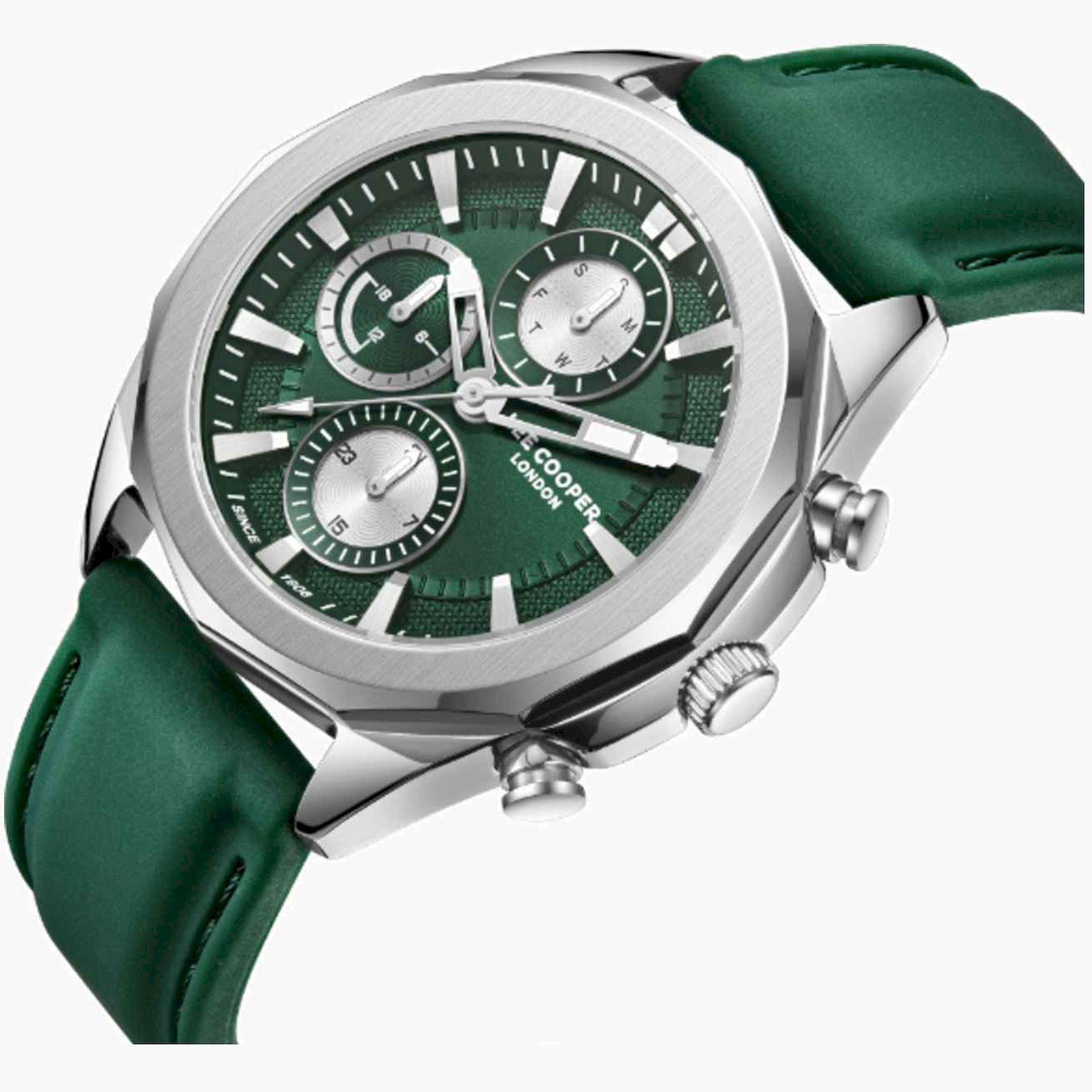 Lee Cooper Men's 44MM Green Chronograph Silicone Strap Watch | LC07990.377-men-watchesandjewellery-watches-image-2