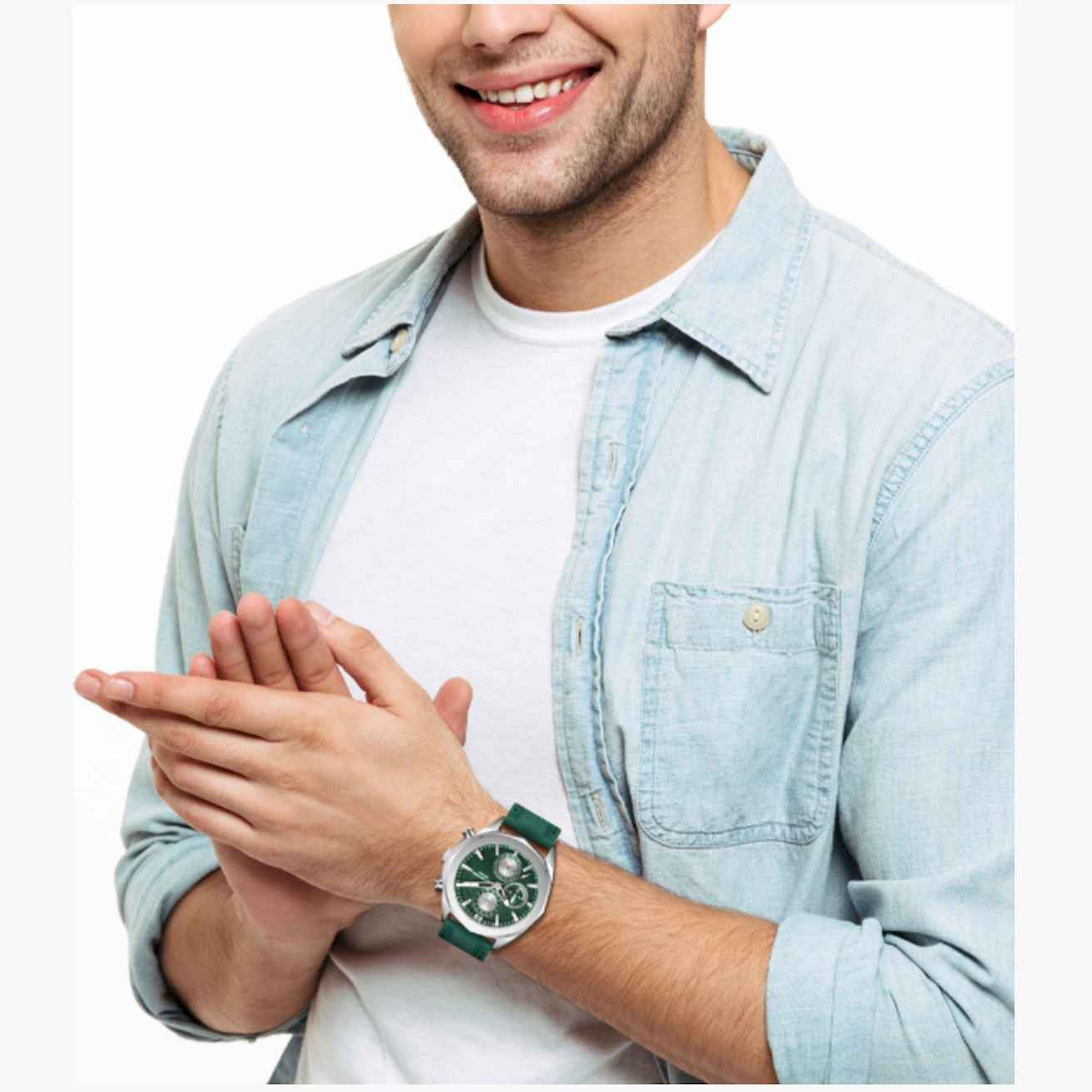 Lee Cooper Men's 44MM Green Chronograph Silicone Strap Watch | LC07990.377-men-watchesandjewellery-watches-image-8