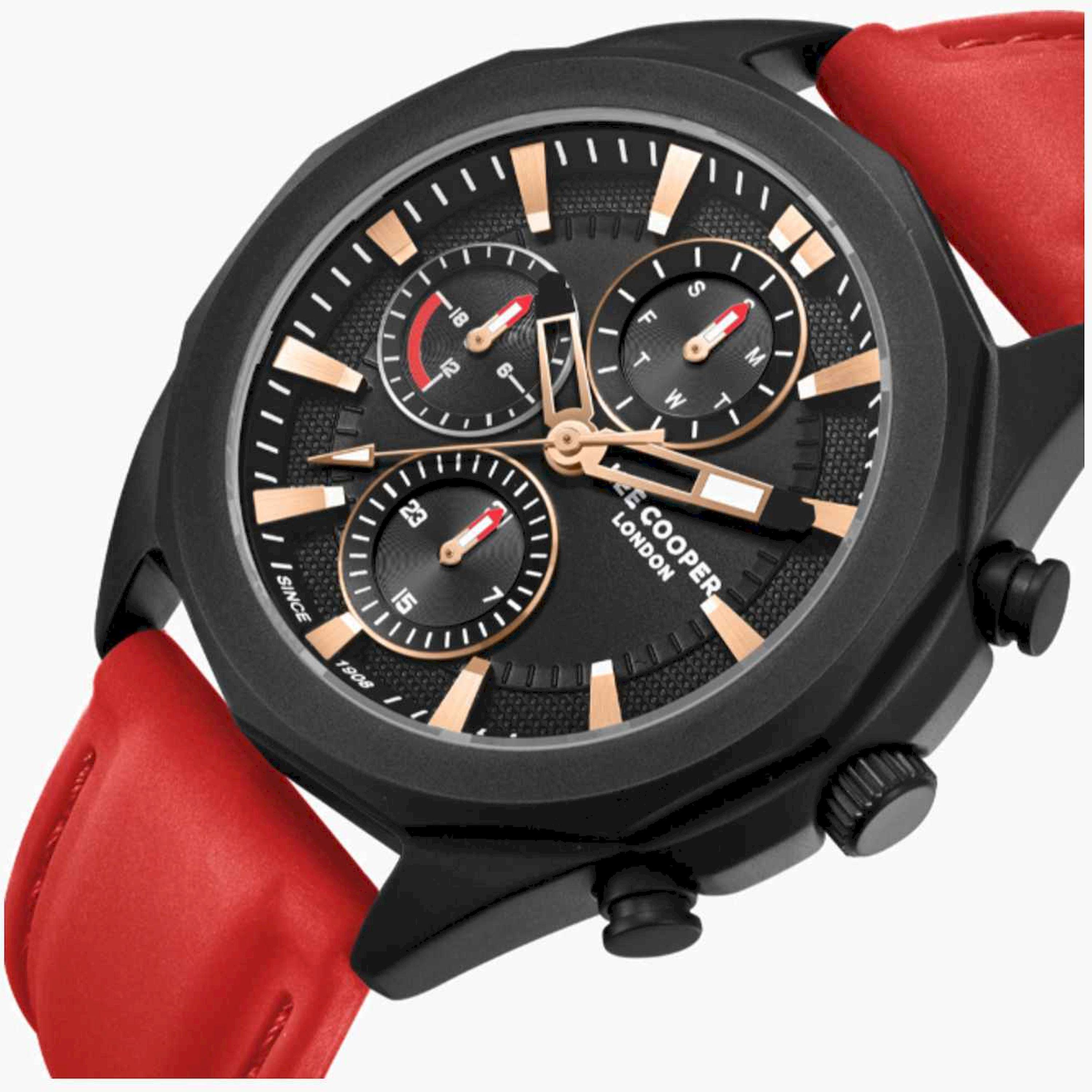 لي كوبر- ساعة رجالية كرونوغراف سيليكون لون أحمر  44مم | LC07990.658-men-watchesandjewellery-watches-image-6