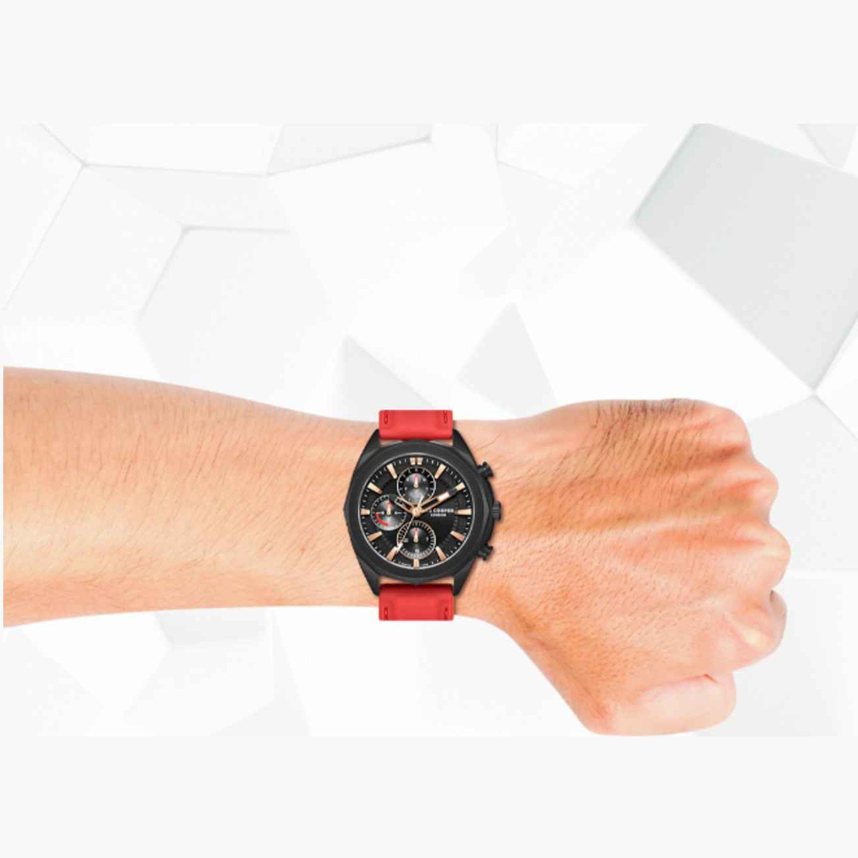 لي كوبر- ساعة رجالية كرونوغراف سيليكون لون أحمر  44مم | LC07990.658-men-watchesandjewellery-watches-image-9