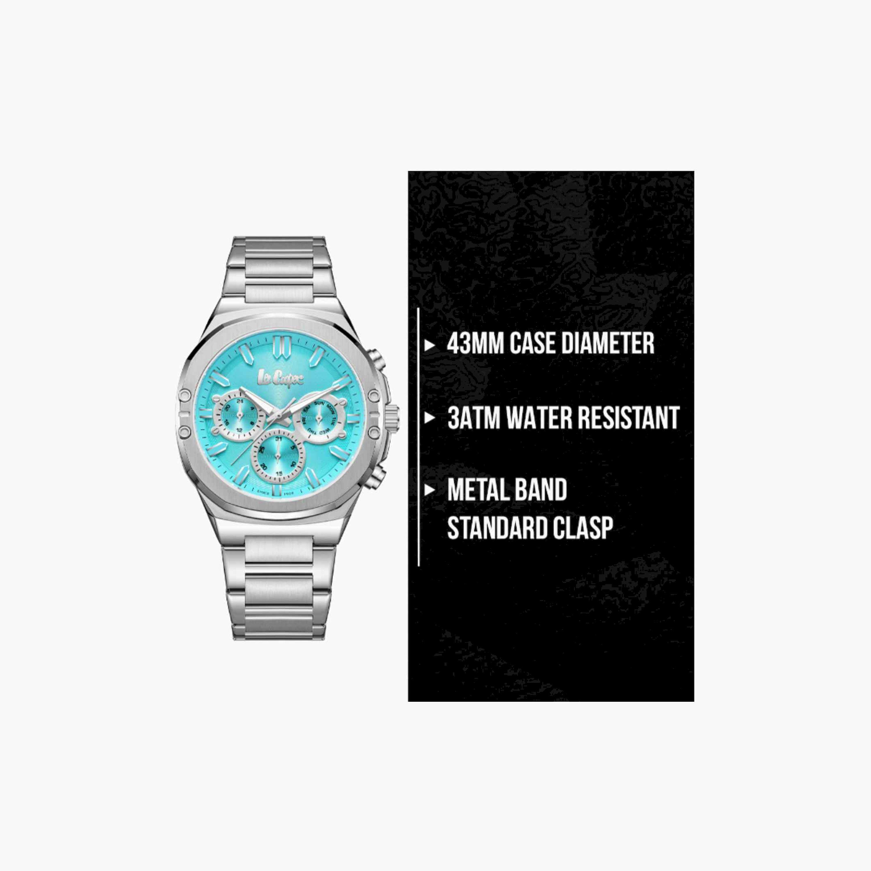 لي كوبر- ساعة رجالية كرونوغراف معدنية لون فضي  43مم | LC07991.300-men-watchesandjewellery-watches-image-10
