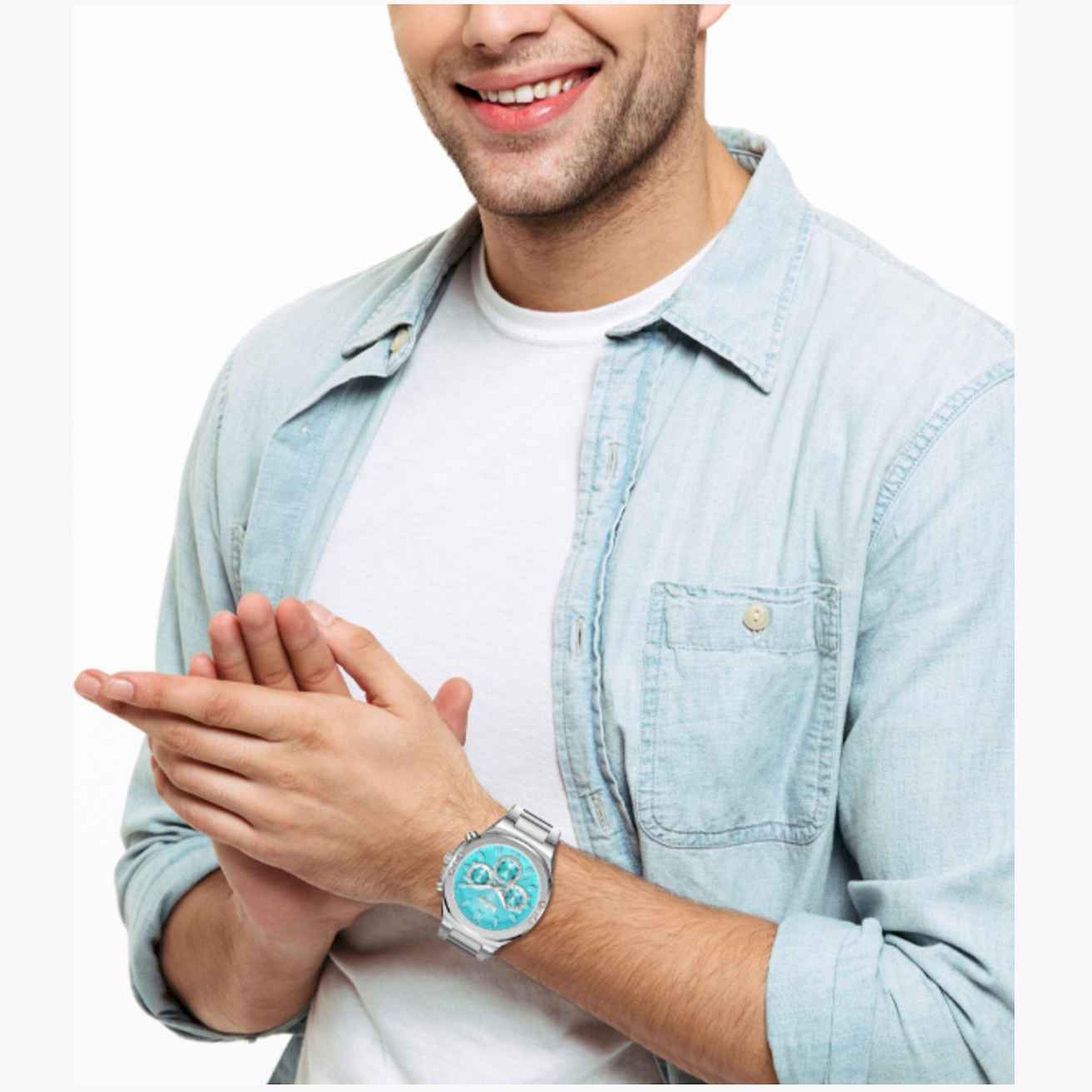 لي كوبر- ساعة رجالية كرونوغراف معدنية لون فضي  43مم | LC07991.300-men-watchesandjewellery-watches-image-8