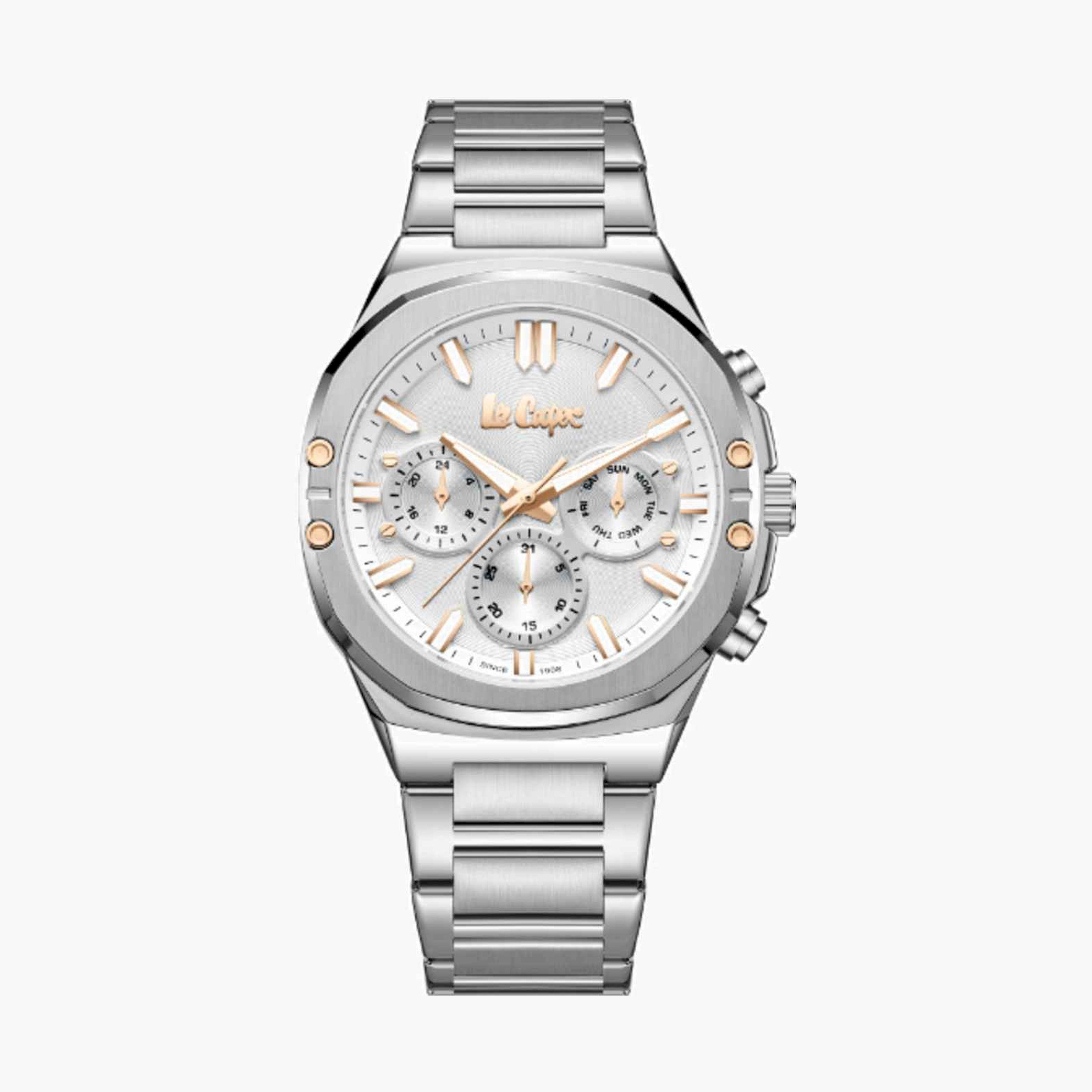 لي كوبر- ساعة رجالية كرونوغراف معدنية لون فضي  43مم | LC07991.330-men-watchesandjewellery-watches-image-1