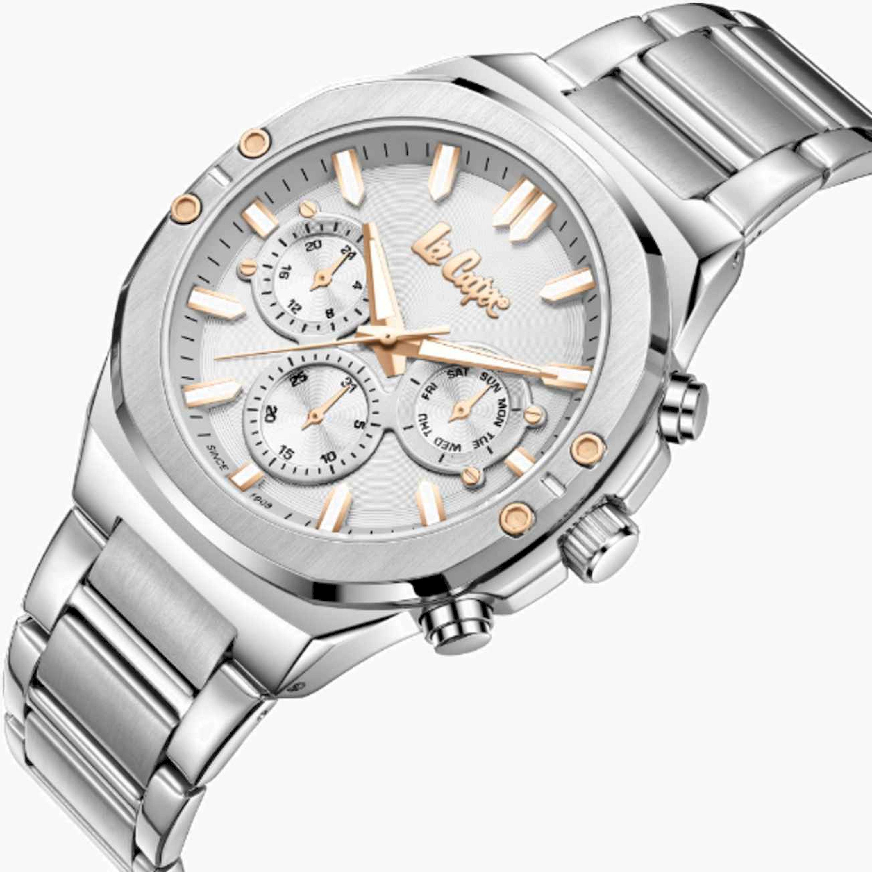 لي كوبر- ساعة رجالية كرونوغراف معدنية لون فضي  43مم | LC07991.330-men-watchesandjewellery-watches-image-4