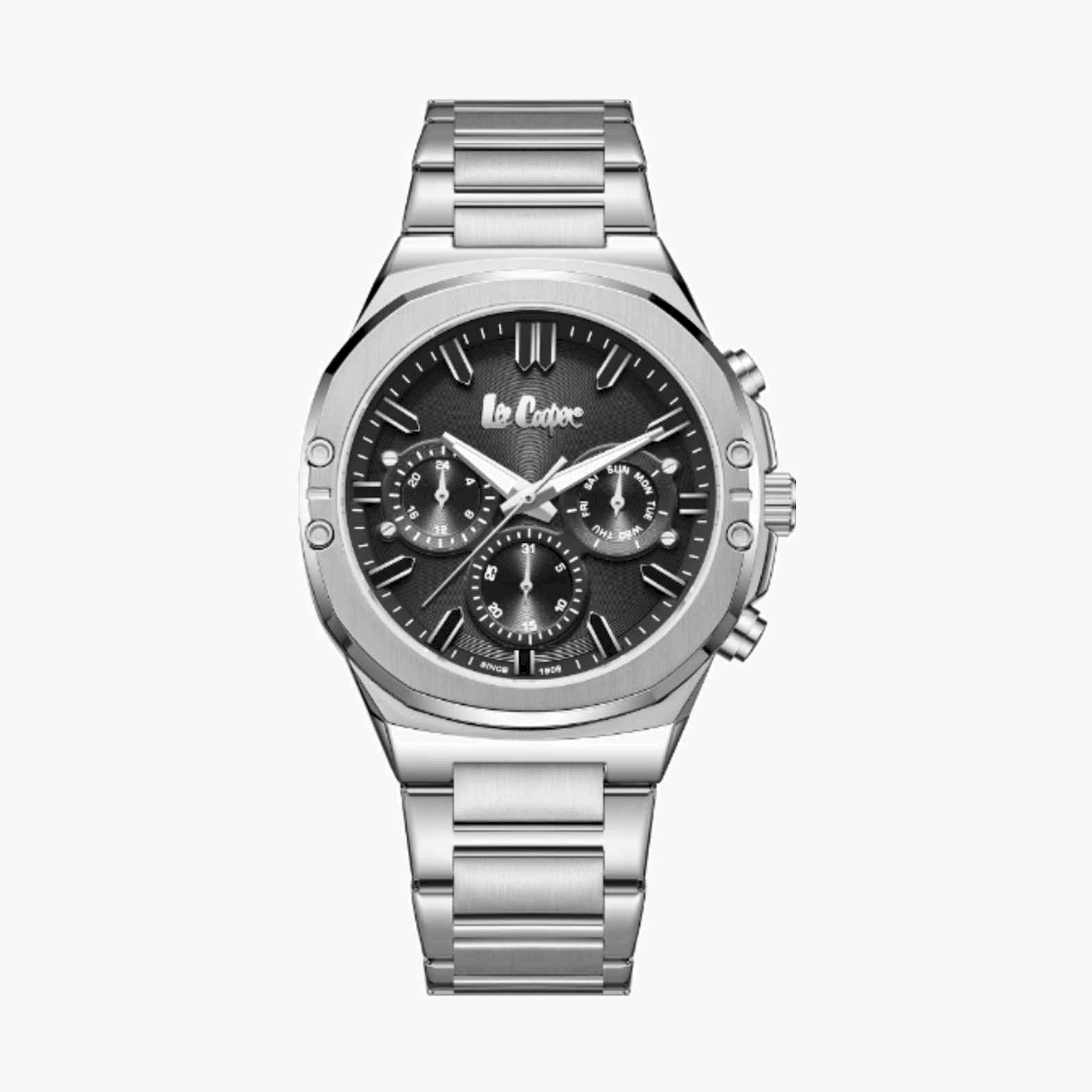 لي كوبر- ساعة رجالية كرونوغراف معدنية لون فضي  43مم | LC07991.350-men-watchesandjewellery-watches-image-1