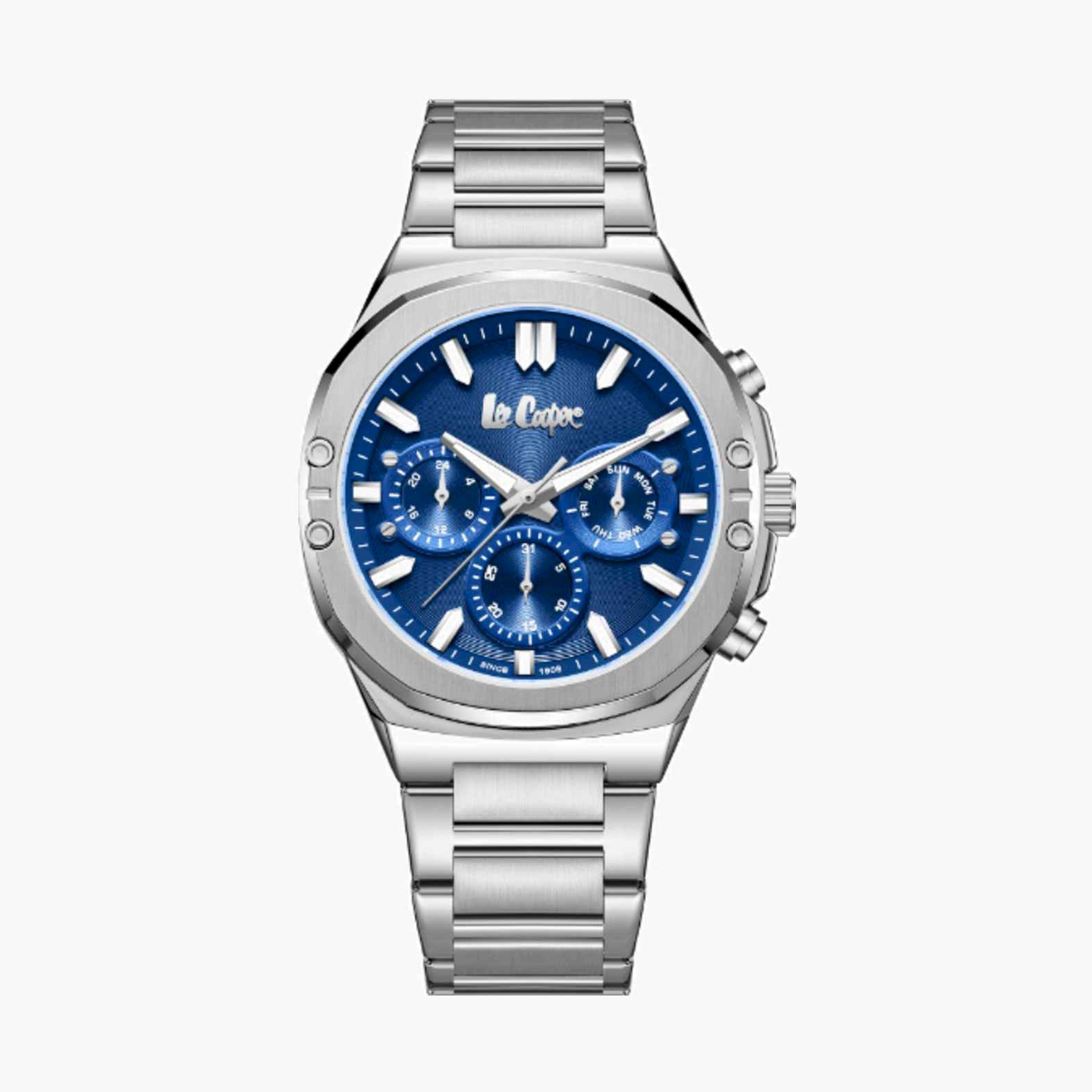 لي كوبر- ساعة رجالية كرونوغراف معدنية لون فضي  43مم | LC07991.390-men-watchesandjewellery-watches-image-1