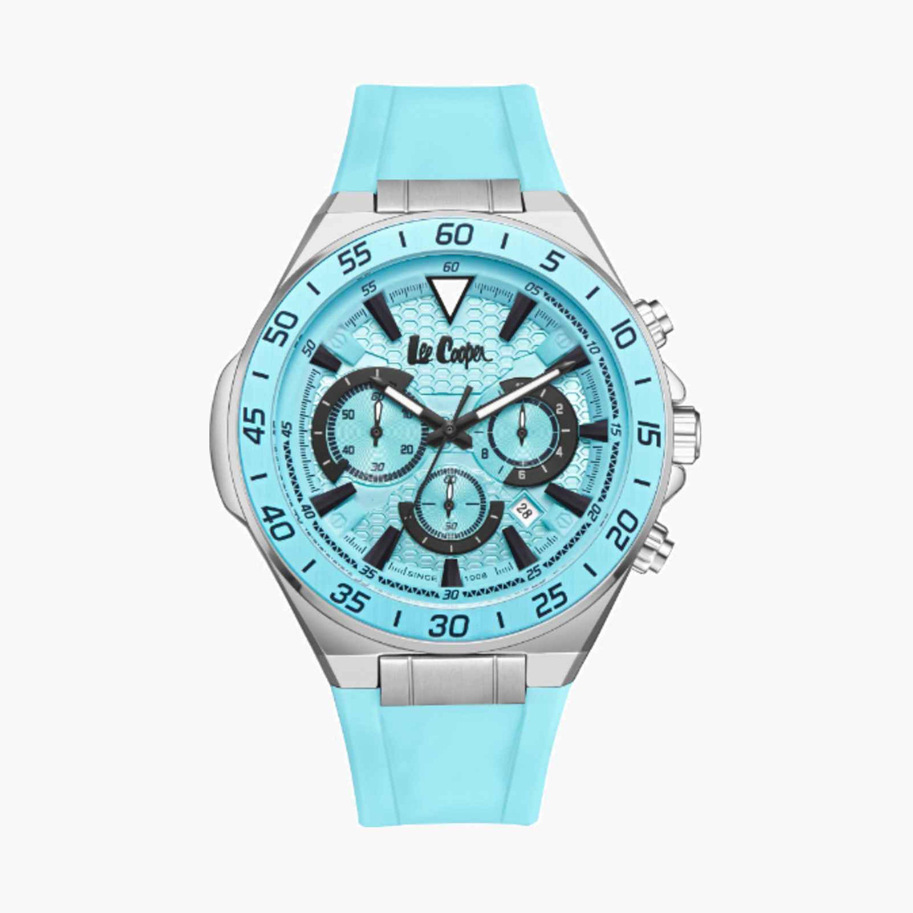 لي كوبر- ساعة رجالية كرونوغراف سيليكون لون أزرق  46مم | LC08003.099-men-watchesandjewellery-watches-image-1
