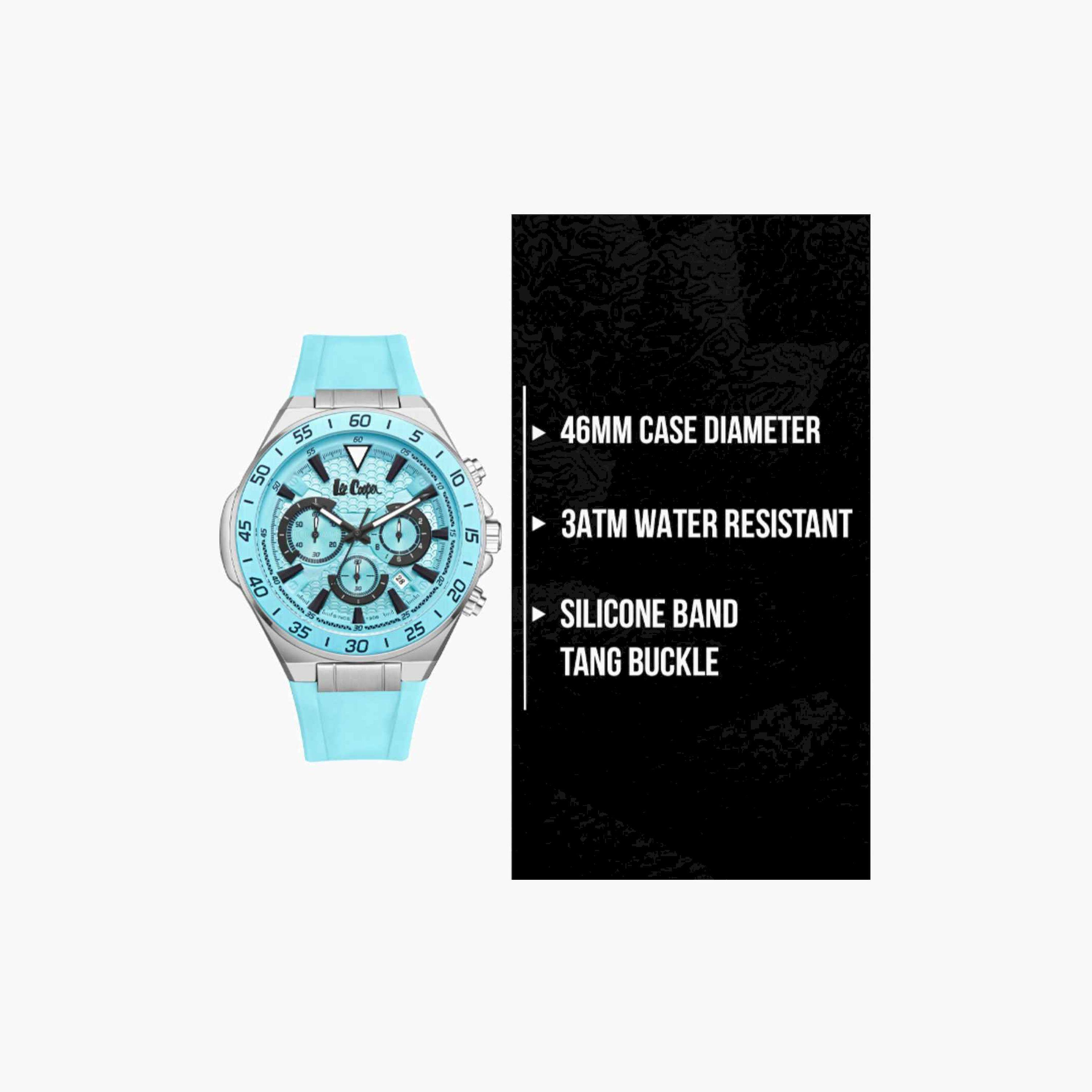 لي كوبر- ساعة رجالية كرونوغراف سيليكون لون أزرق  46مم | LC08003.099-men-watchesandjewellery-watches-image-10