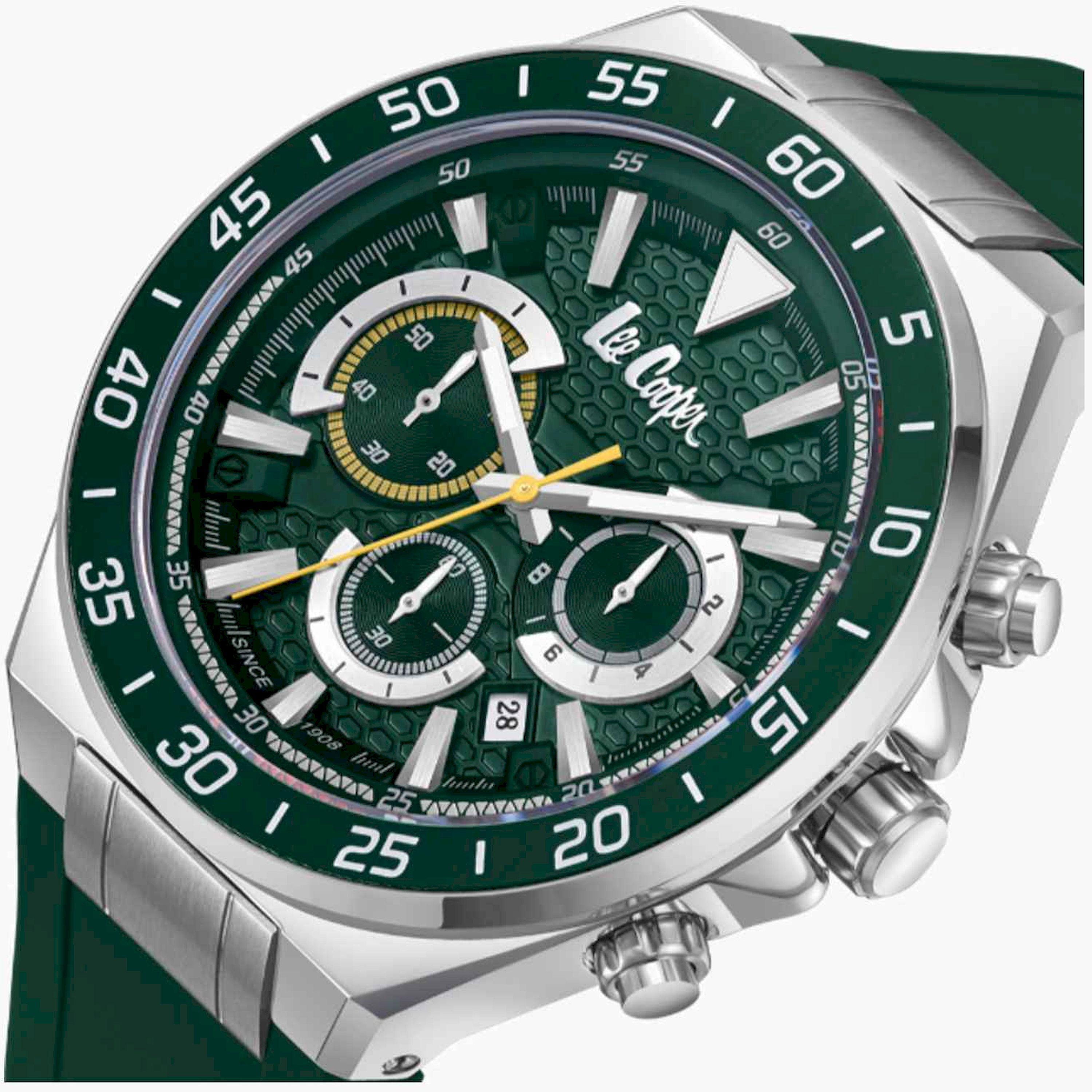 Lee Cooper Men's 46MM Green Chronograph Silicone Strap Watch | LC08003.377-men-watchesandjewellery-watches-image-6