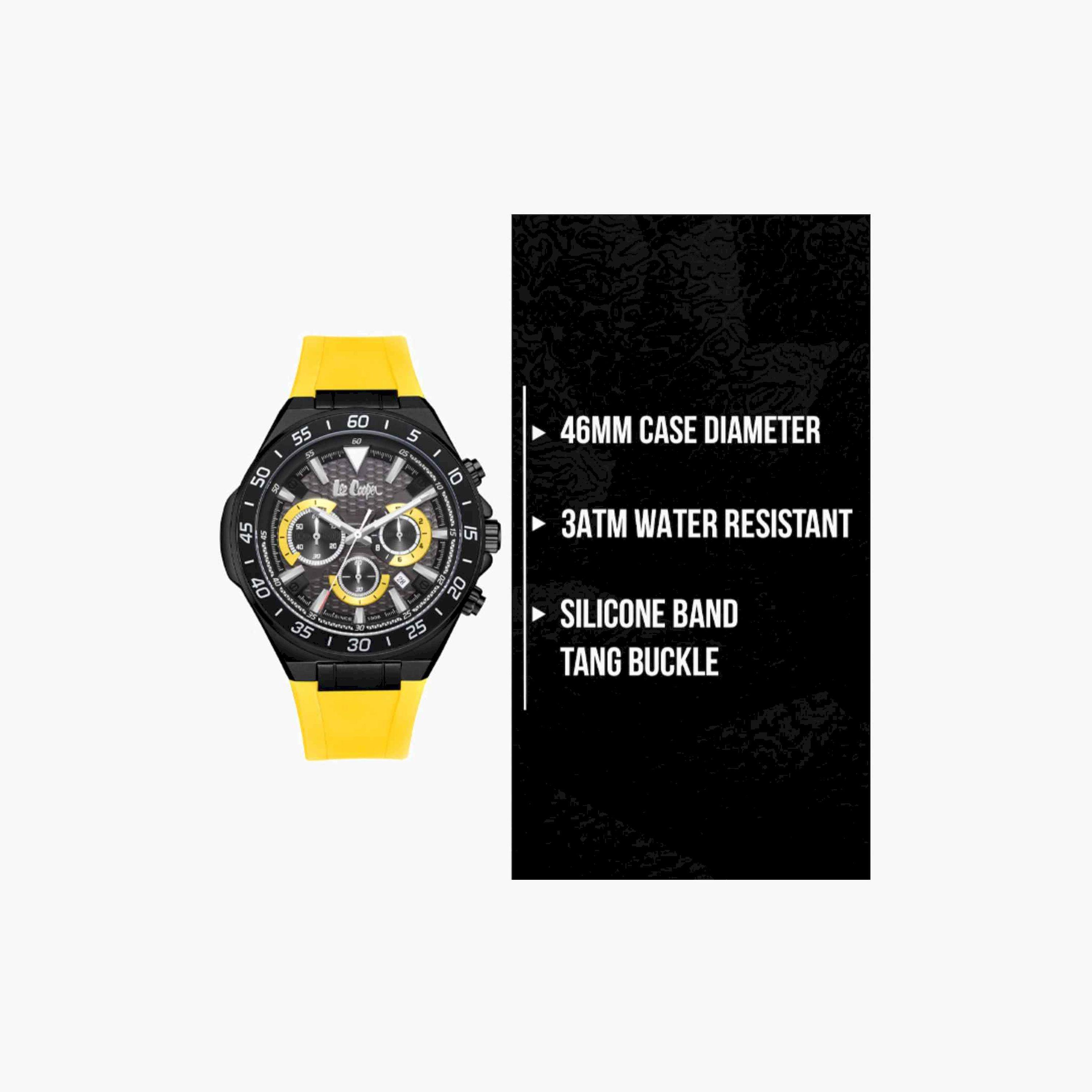 لي كوبر- ساعة رجالية كرونوغراف سيليكون لون أصفر  46مم | LC08003.657-men-watchesandjewellery-watches-image-10