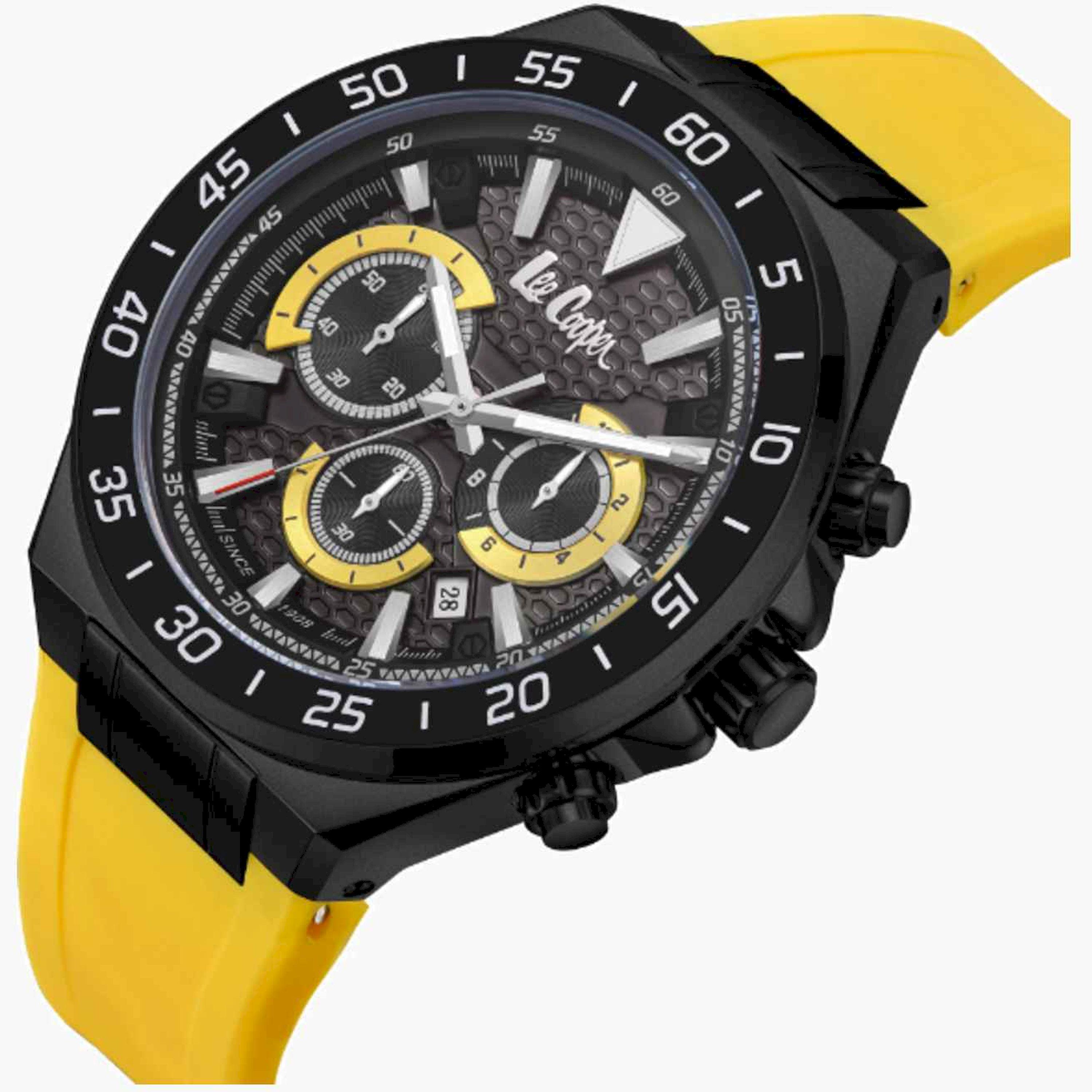 لي كوبر- ساعة رجالية كرونوغراف سيليكون لون أصفر  46مم | LC08003.657-men-watchesandjewellery-watches-image-2