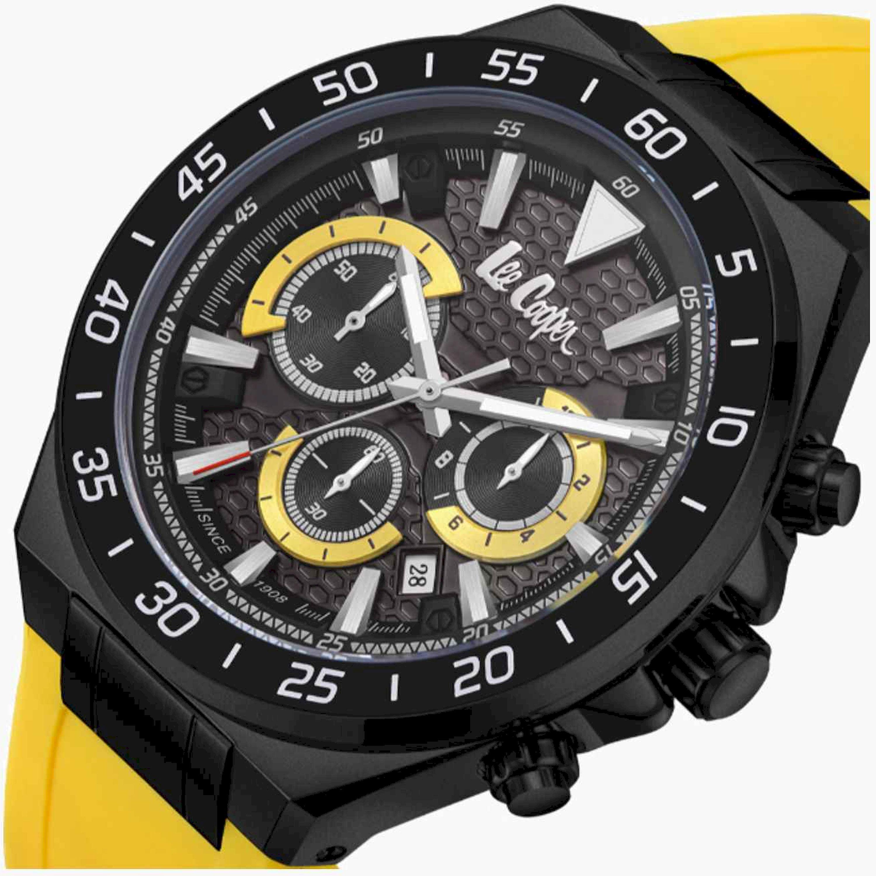 لي كوبر- ساعة رجالية كرونوغراف سيليكون لون أصفر  46مم | LC08003.657-men-watchesandjewellery-watches-image-6