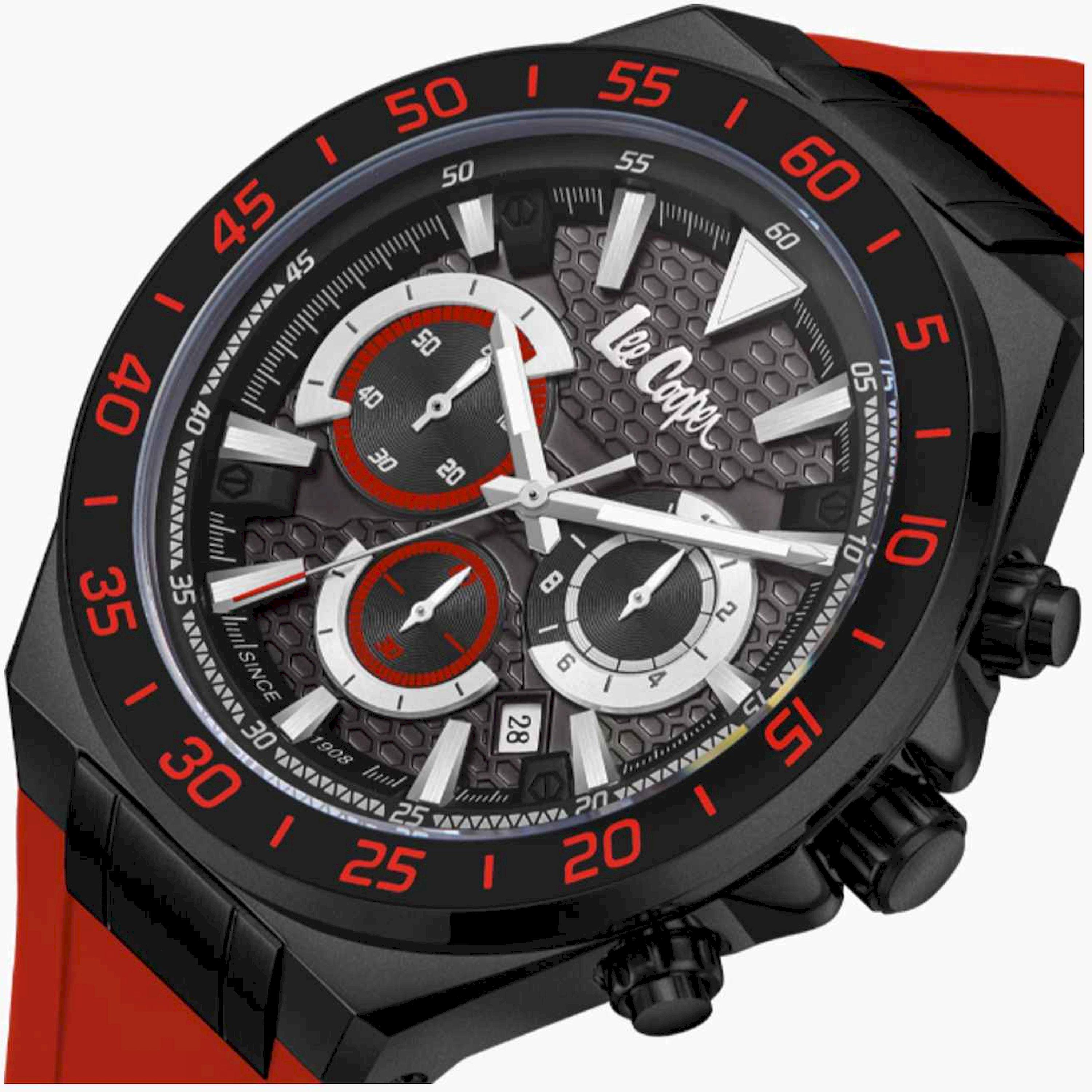 Lee Cooper Men's 46MM Red Chronograph Silicone Strap Watch | LC08003.658-men-watchesandjewellery-watches-image-6