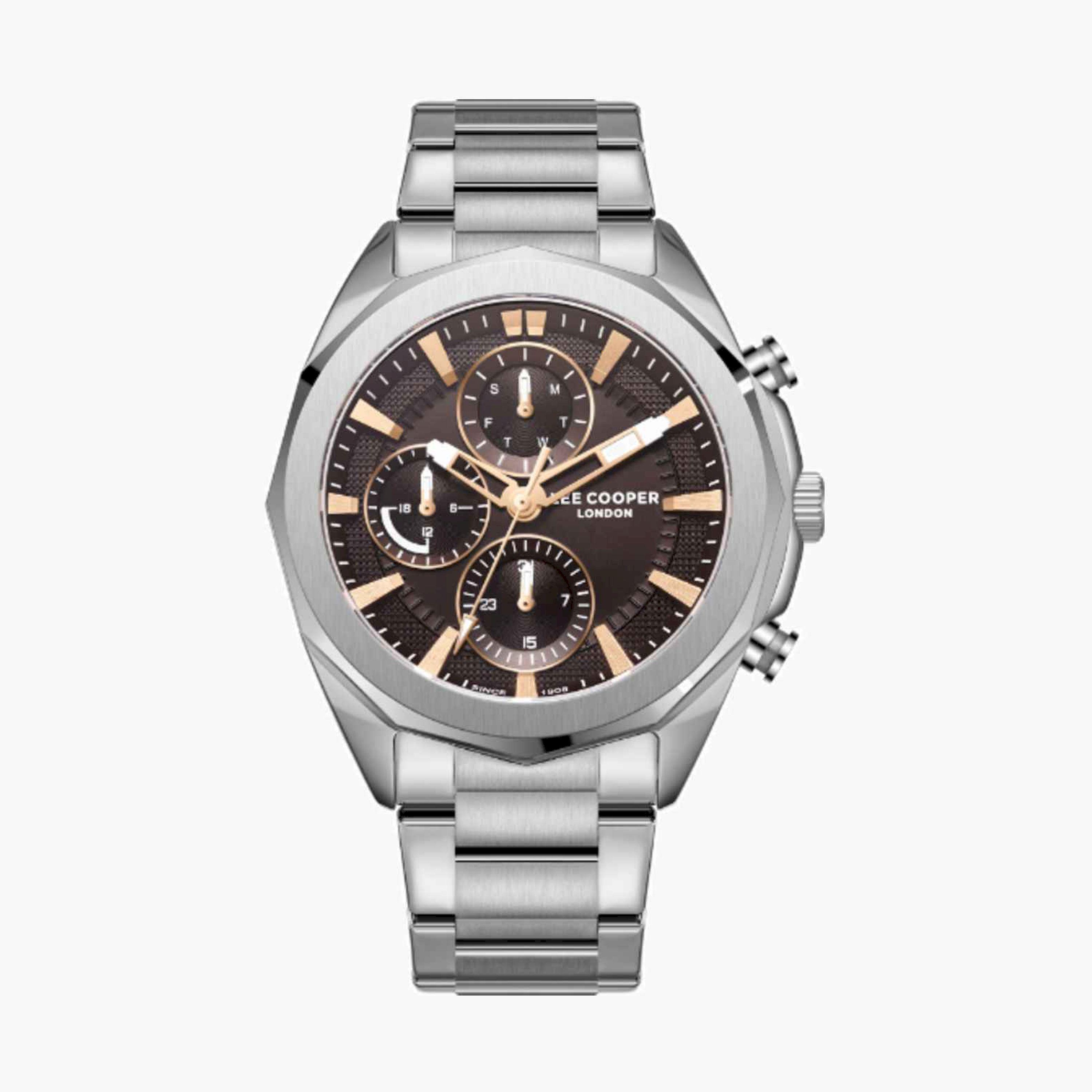 Lee Cooper Men's 44MM Silver Chronograph Metal Strap Watch | LC08005.360-men-watchesandjewellery-watches-image-1