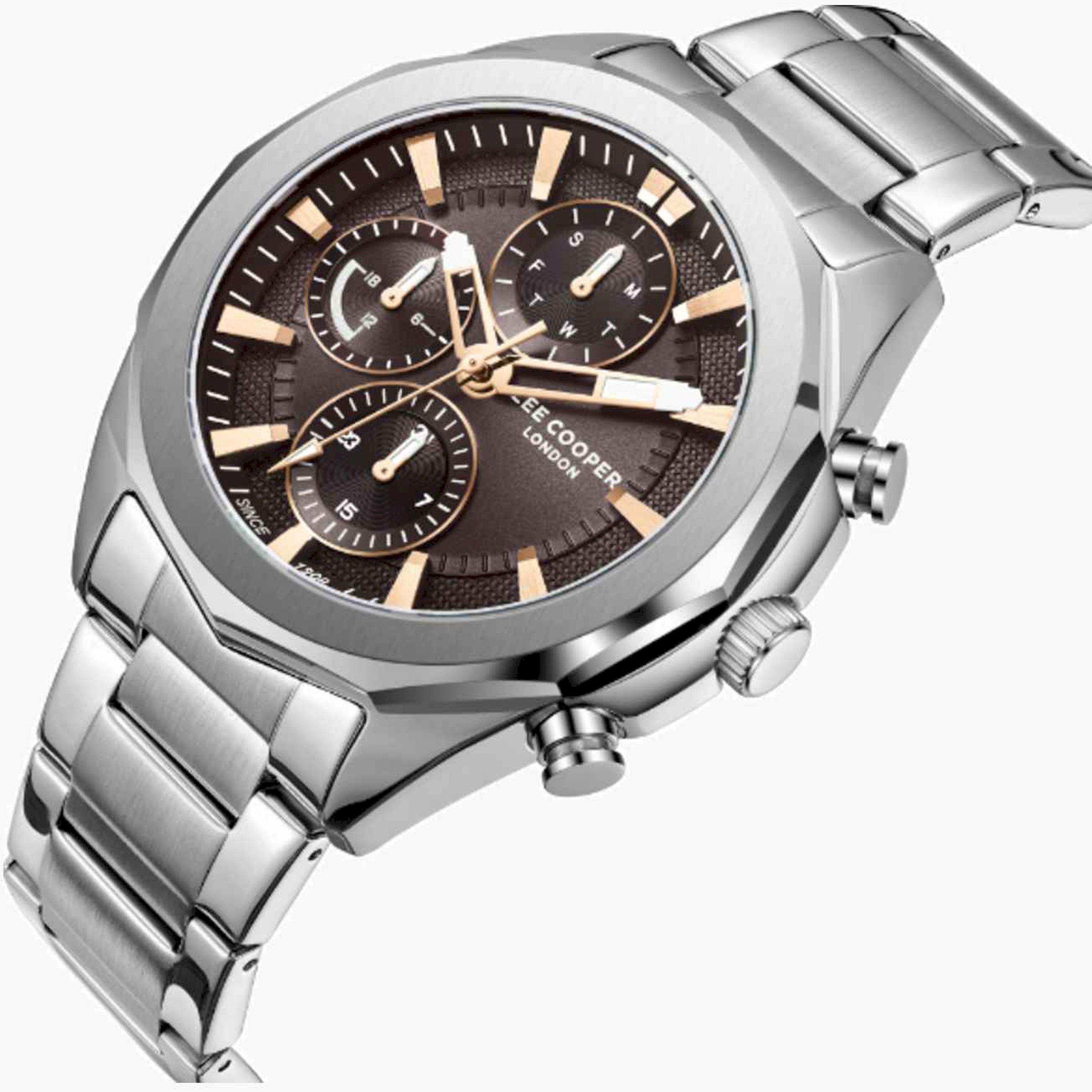 Lee Cooper Men's 44MM Silver Chronograph Metal Strap Watch | LC08005.360-men-watchesandjewellery-watches-image-4