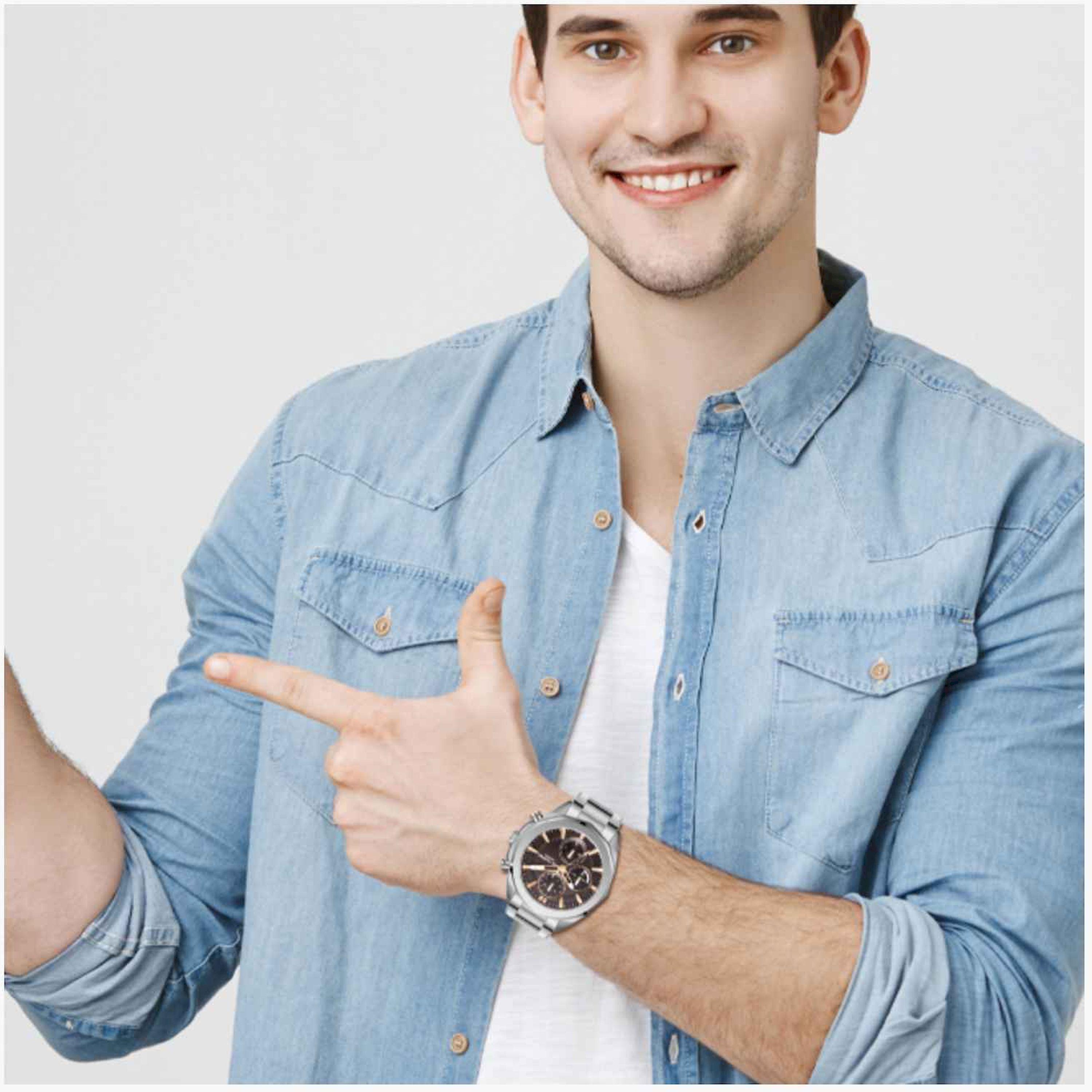 Lee Cooper Men's 44MM Silver Chronograph Metal Strap Watch | LC08005.360-men-watchesandjewellery-watches-image-8