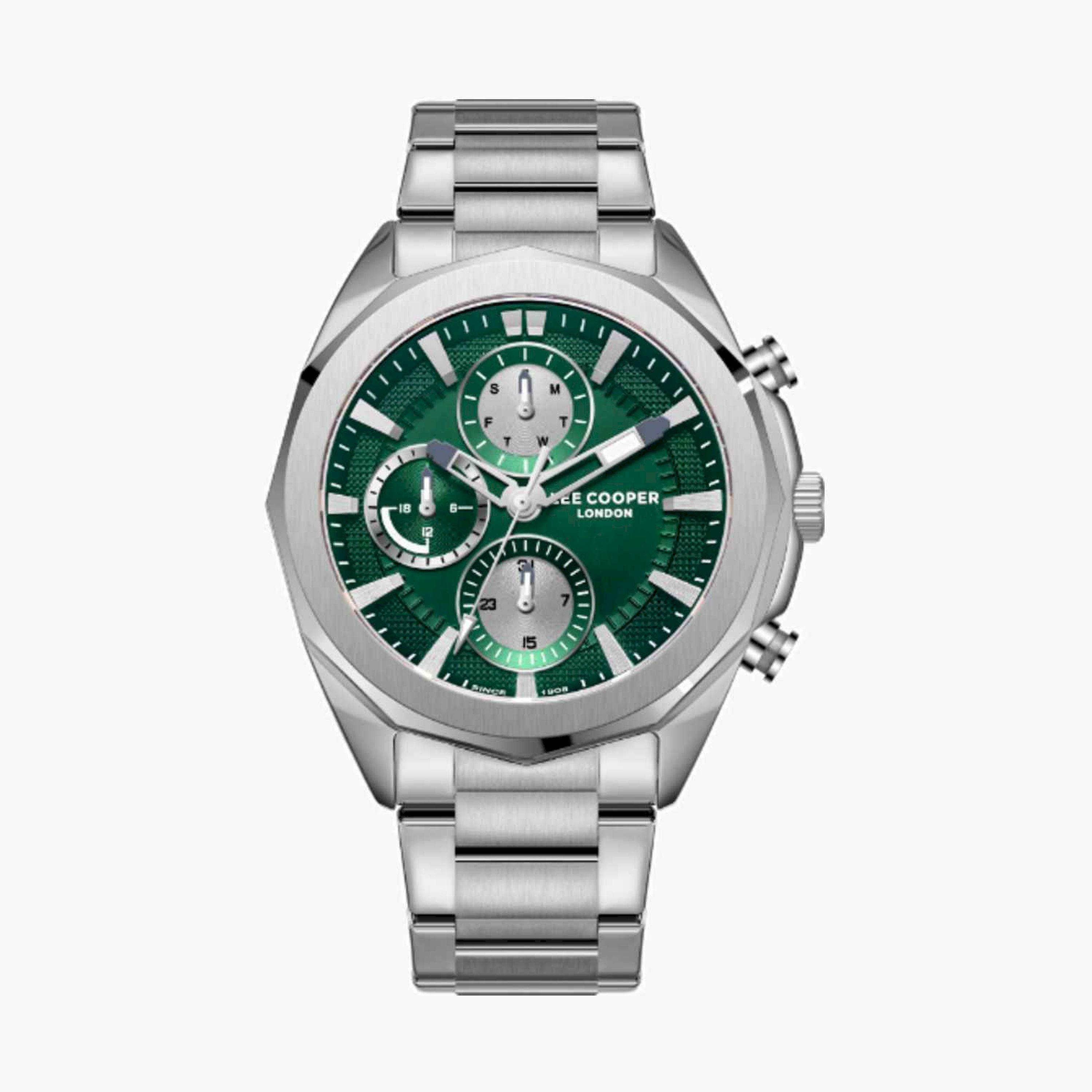 Lee Cooper Men's 44MM Silver Chronograph Metal Strap Watch | LC08005.370-men-watchesandjewellery-watches-image-1